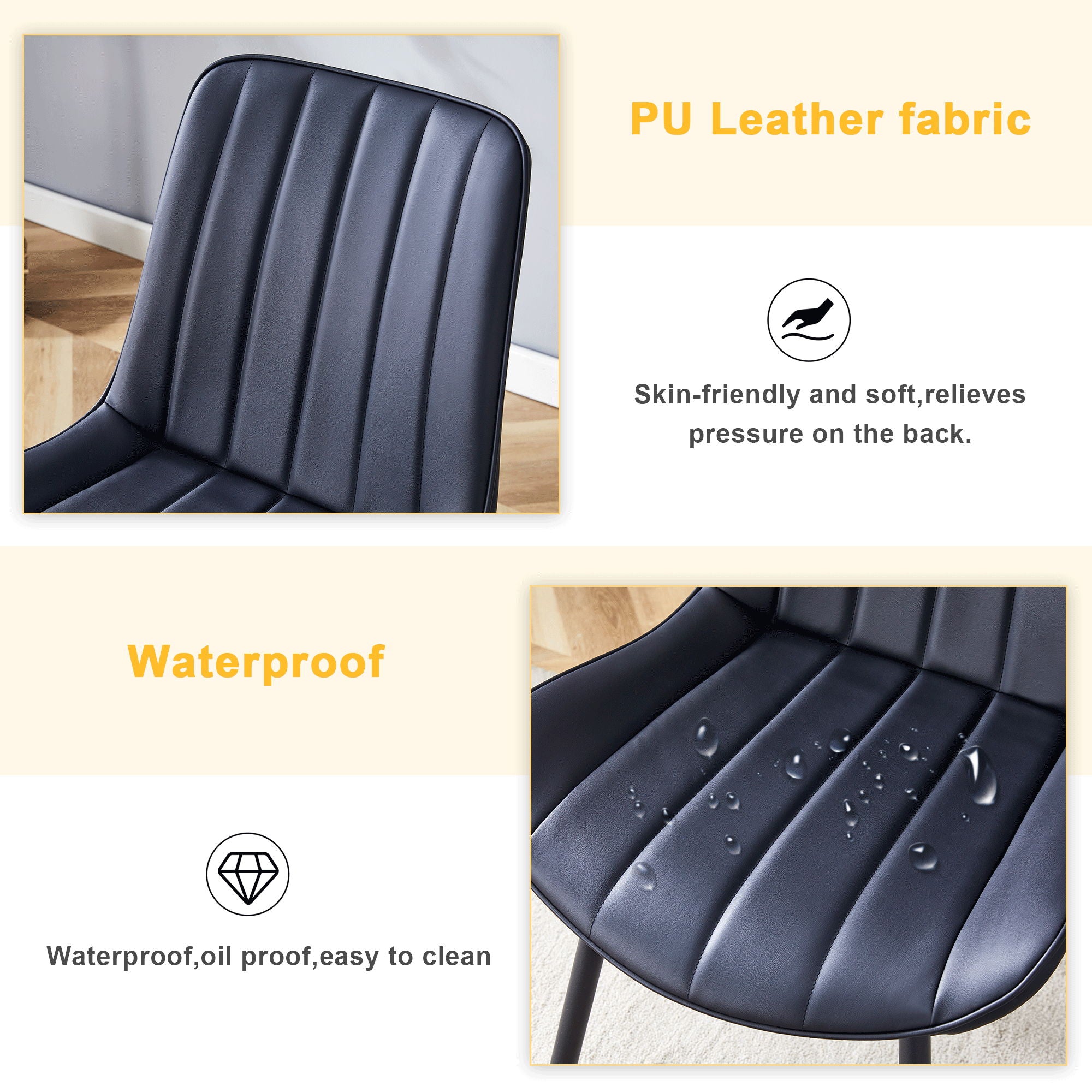 Modern Style Extended Seat Cushion Dining Chair Set