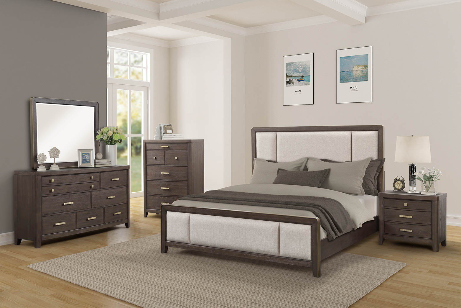 Two Drawer Nightstand - Antique Brown