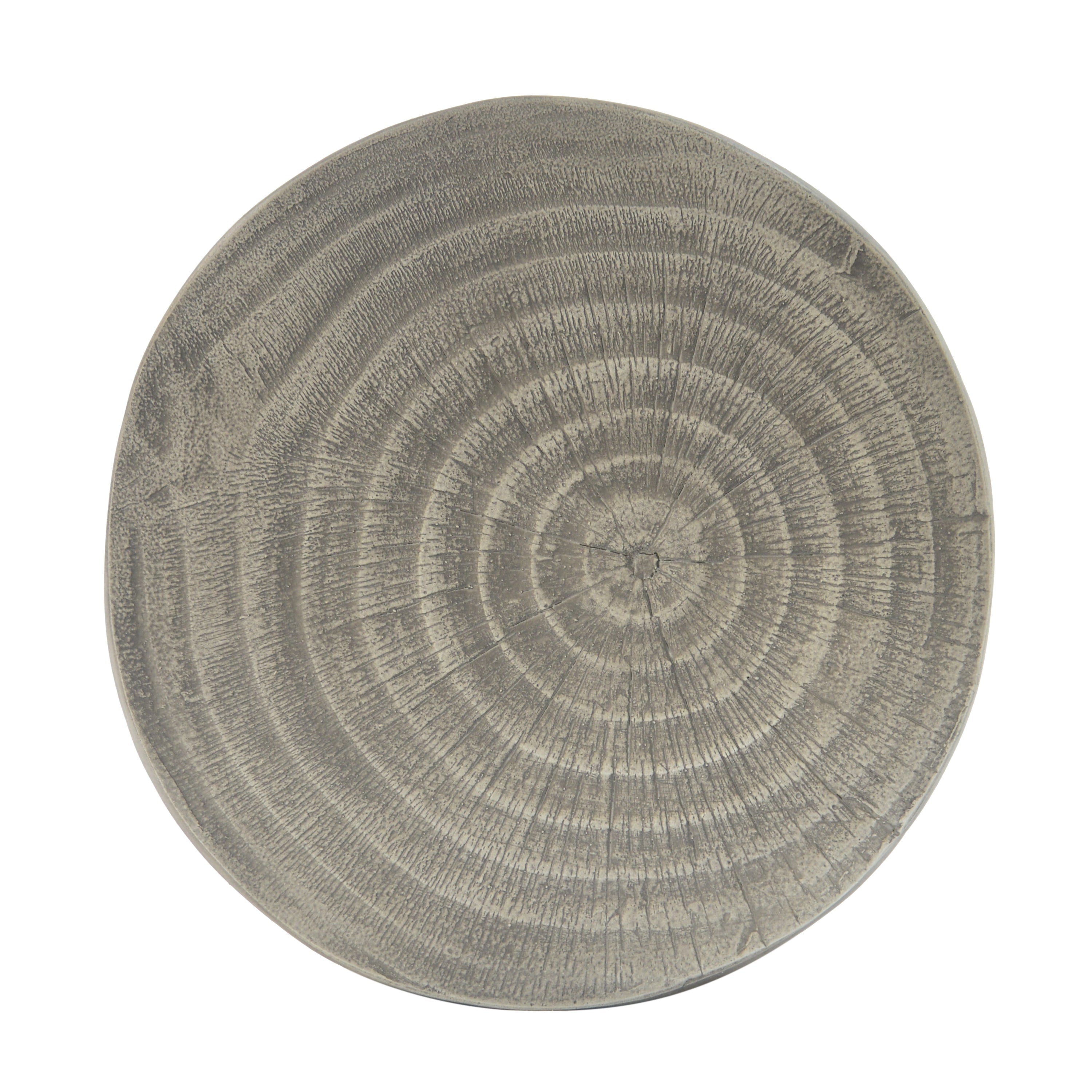 Hollow Side Table Wood-Like Texture Grey