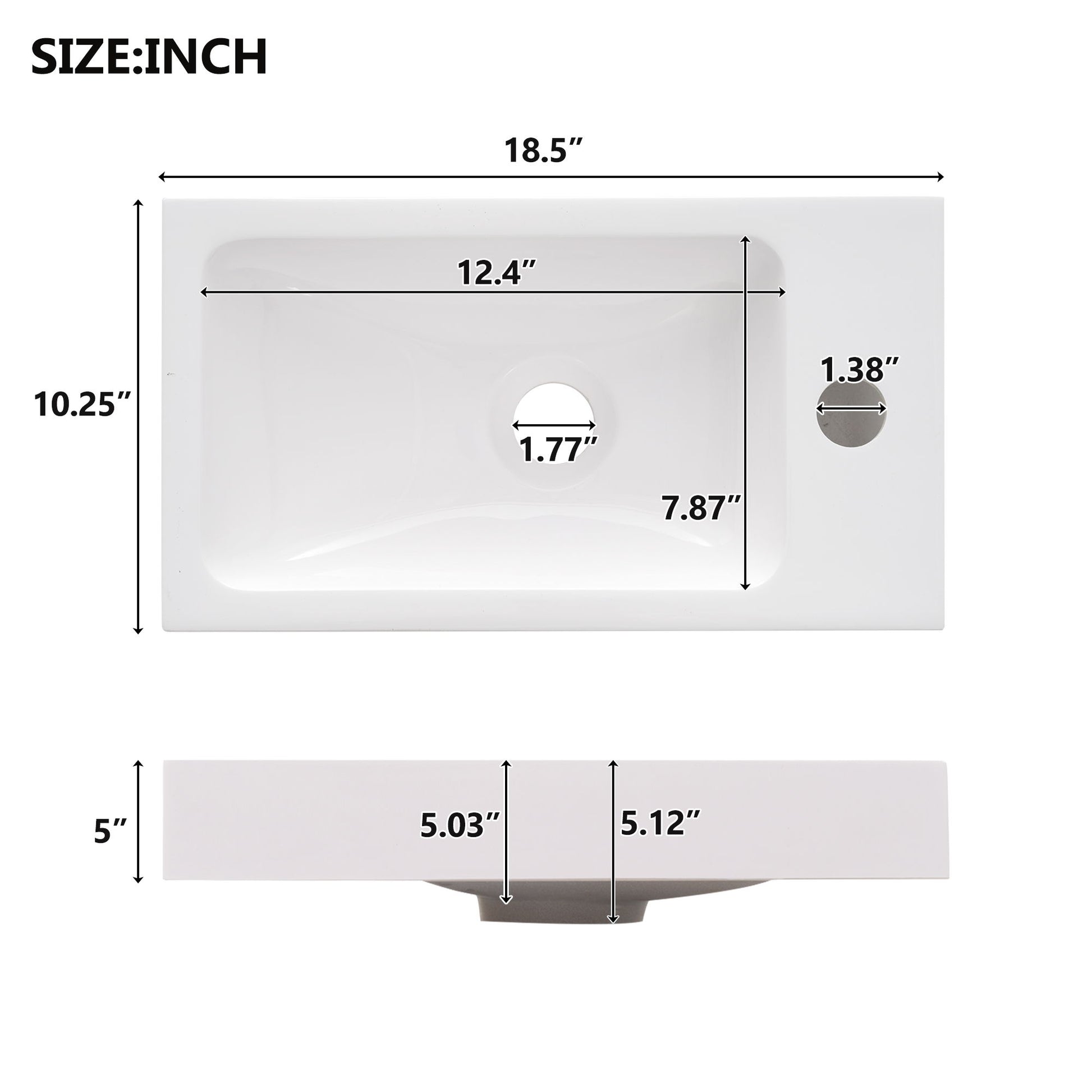 Floating Bathroom Vanity With Resin Basin, Left Side Storage - White - Best Buy Furniture