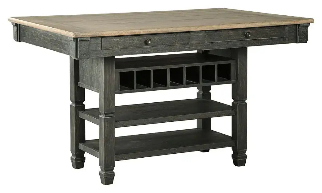 Tyler Creek - Black / Gray - Rectangular Dining Room Counter Table