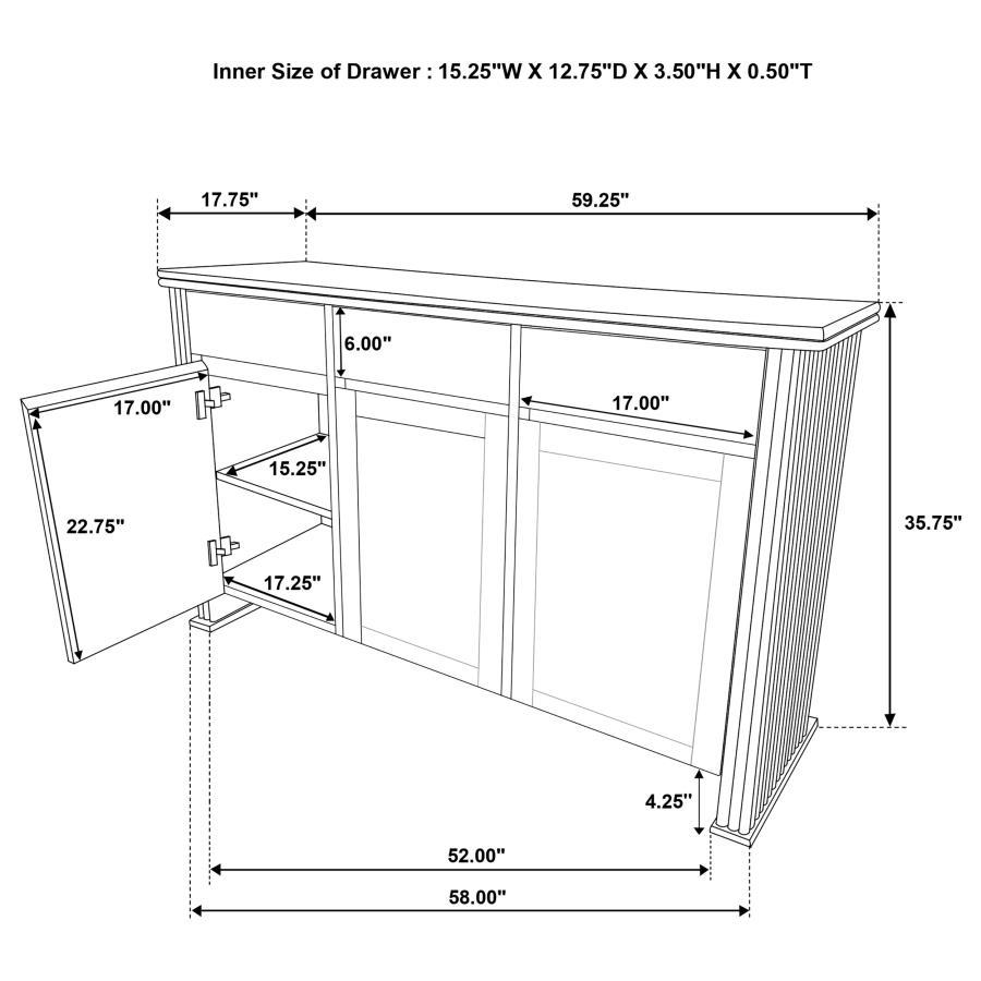 Adina - 2-Door Sideboard Server - Distressed Light Brown - Best Buy Furniture