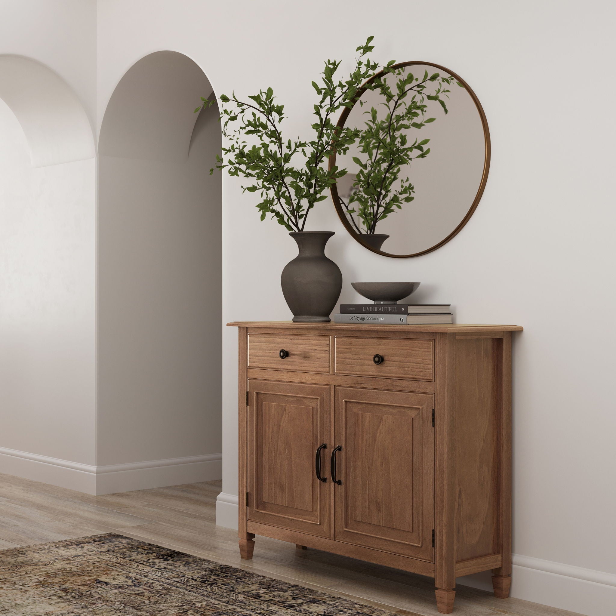 Connaught - Entryway Storage Cabinet - Medium Saddle Brown