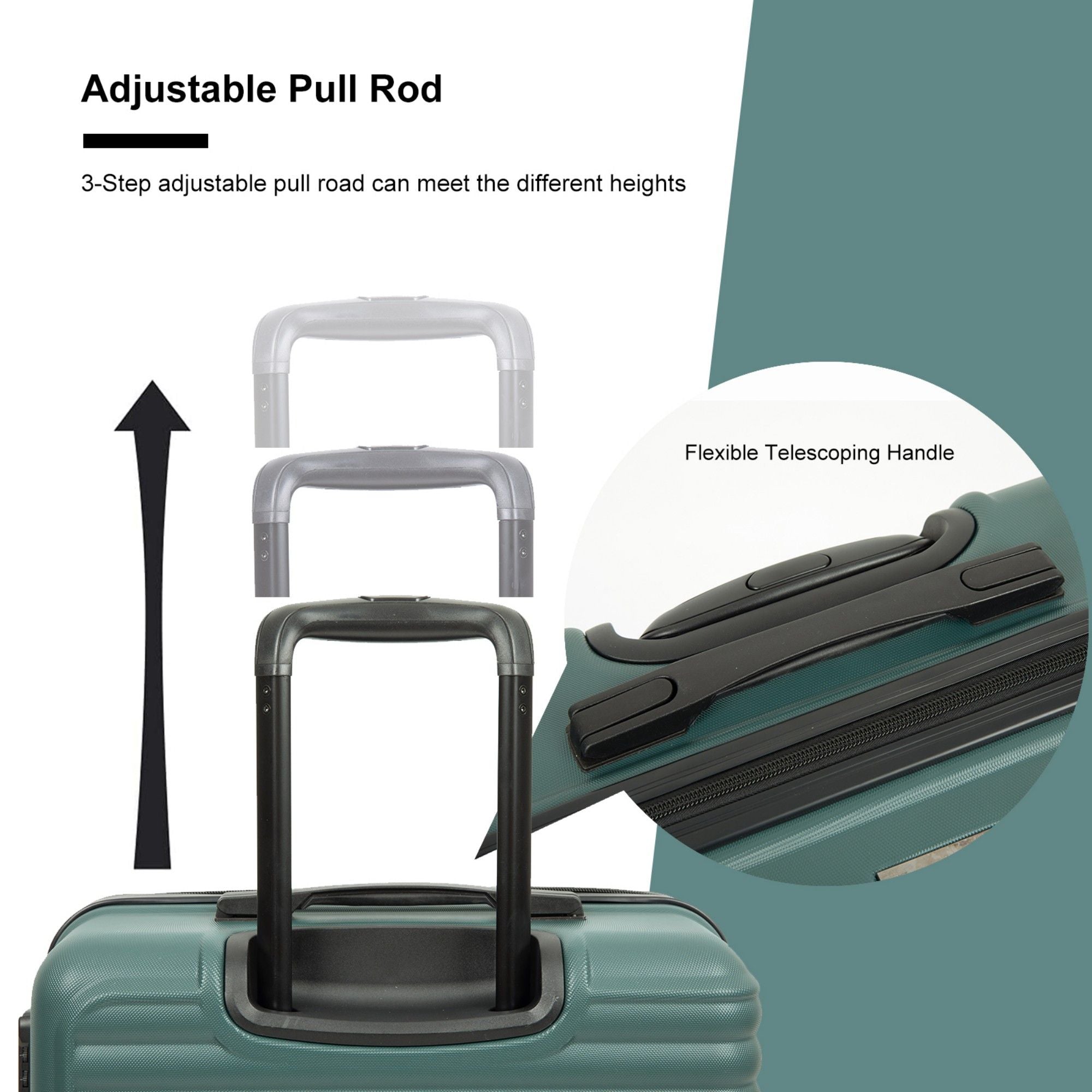 3 Piece Luggage Sets Lightweight Suitcase With Two Hooks, Spinner Wheels, Tsa Lock