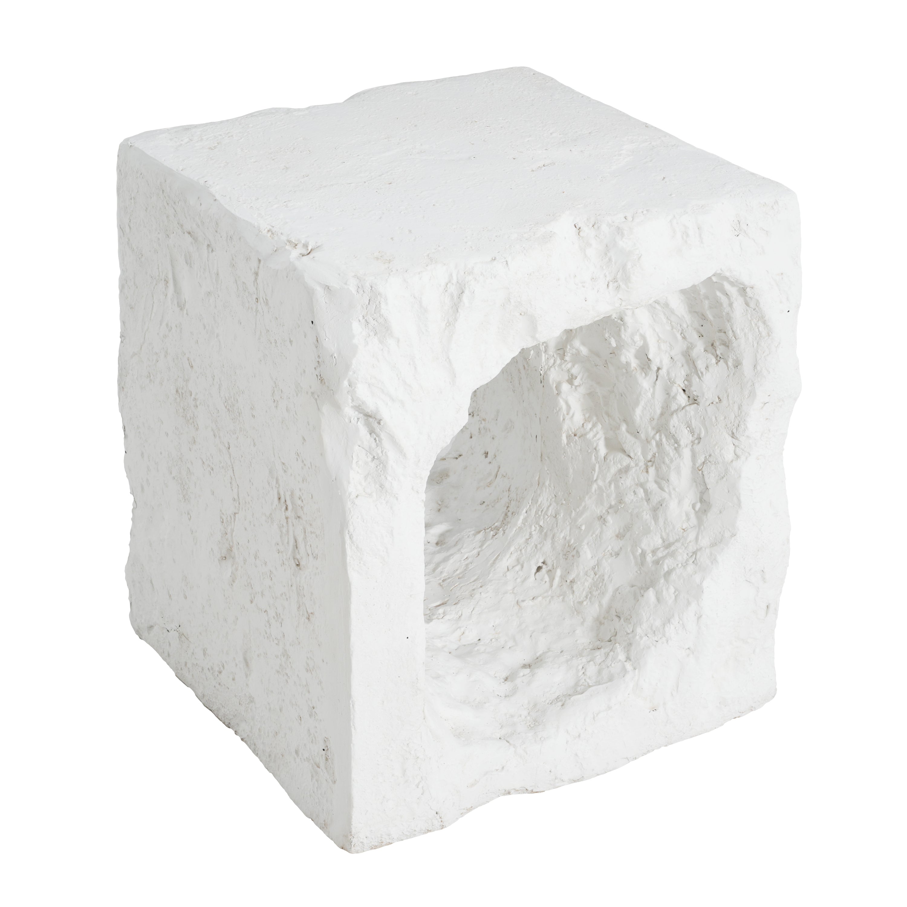 Lyra Outdoor Patio Karst Cave Inspired MGO Side Table White