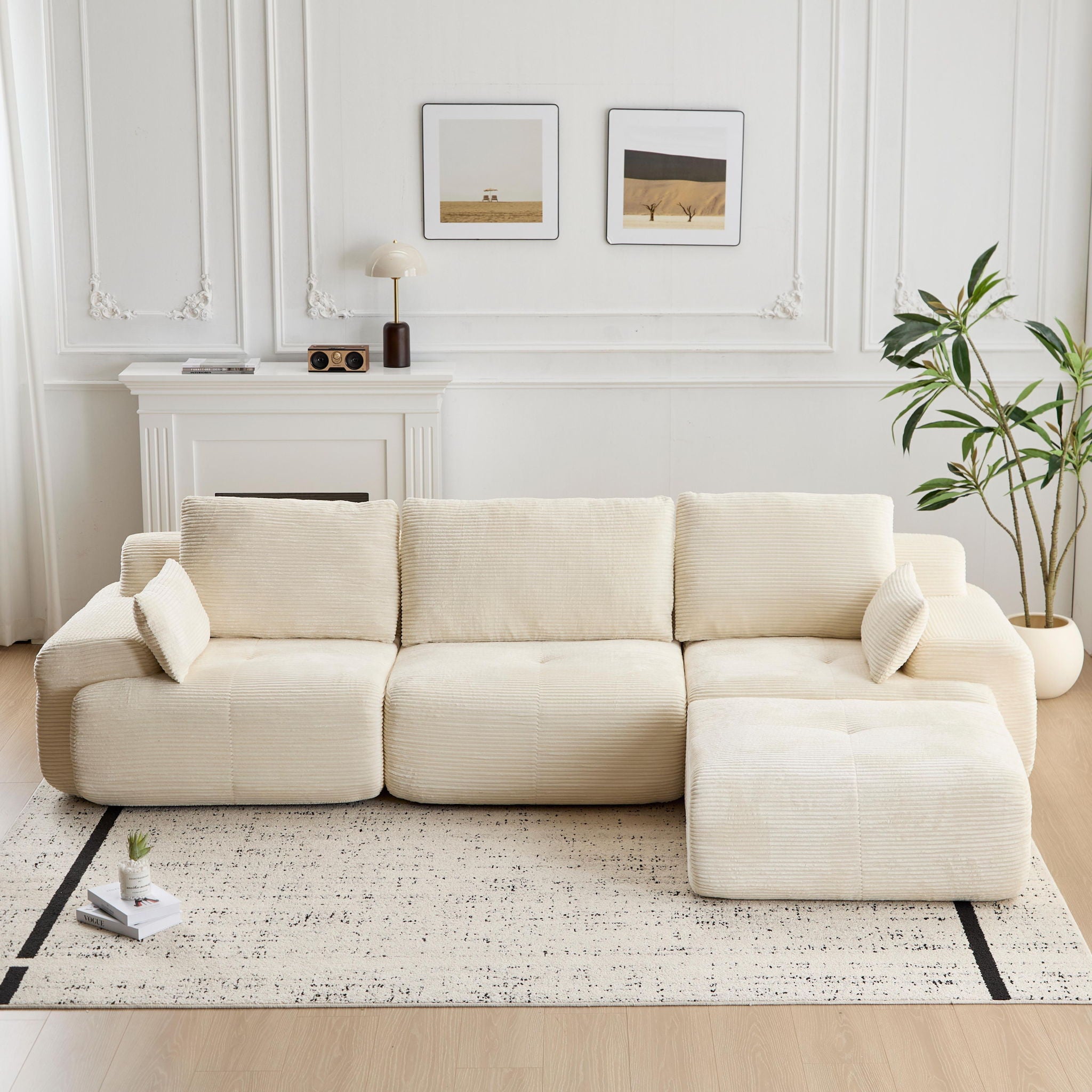 Compressed Sofa, Large Sectional Couches For Living Room - Beige