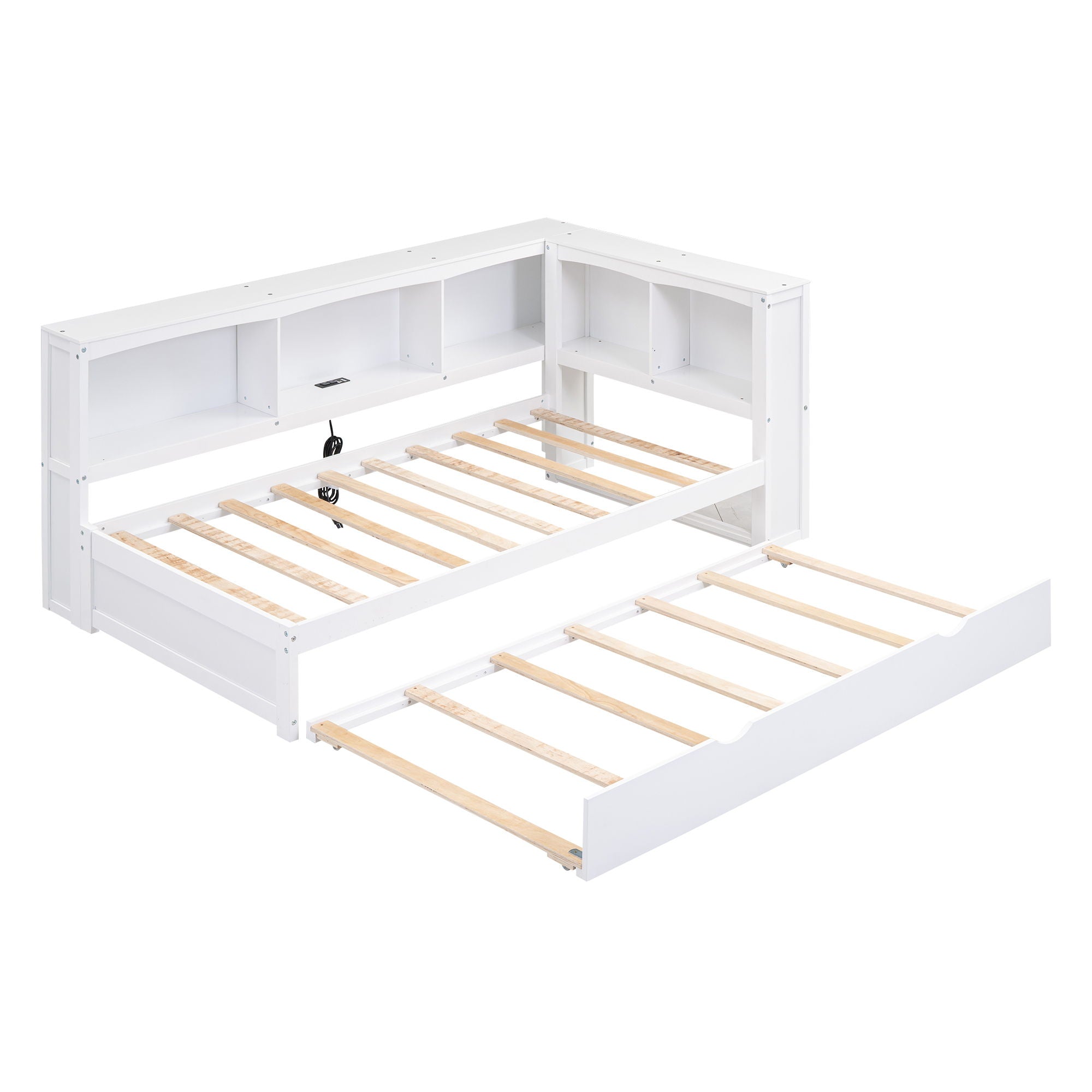Daybed With Trundle, Storage Cabinets, USB Ports