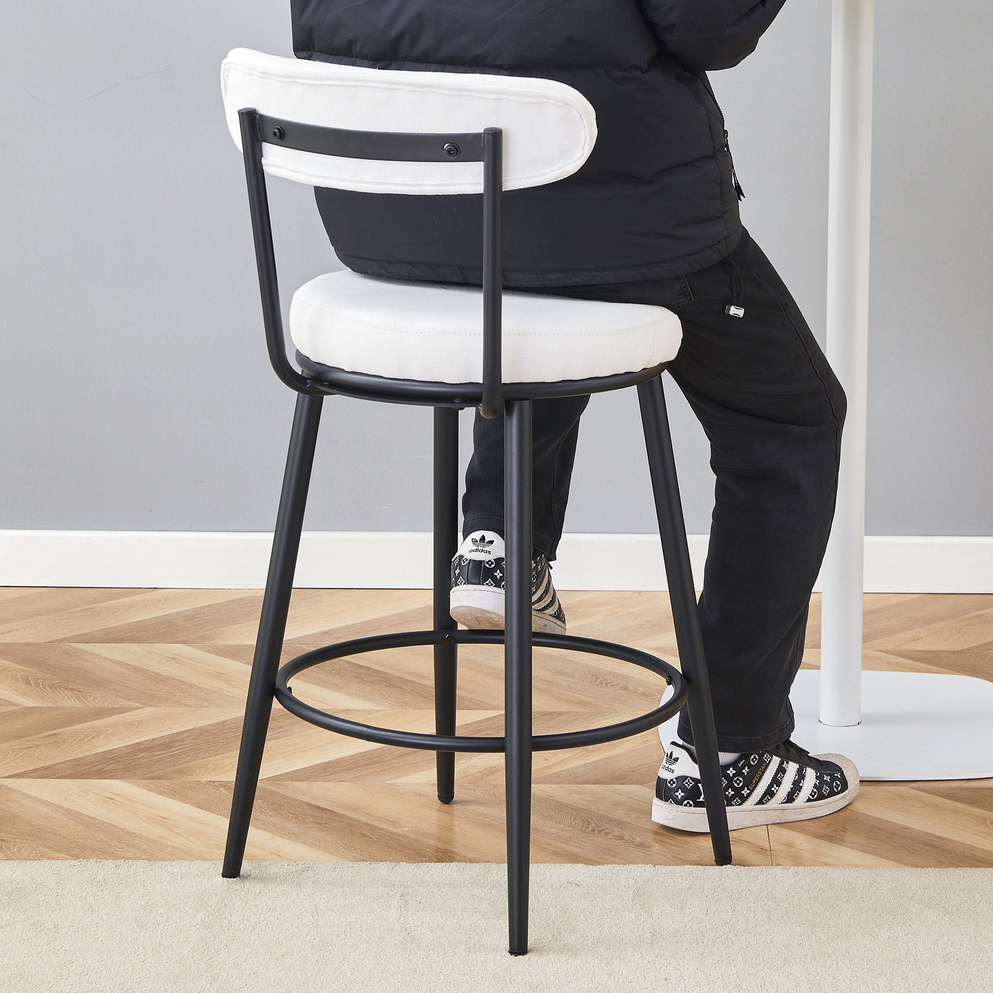 Fashionable Ergonomic High Legged Bar Chairs (Set of 2)