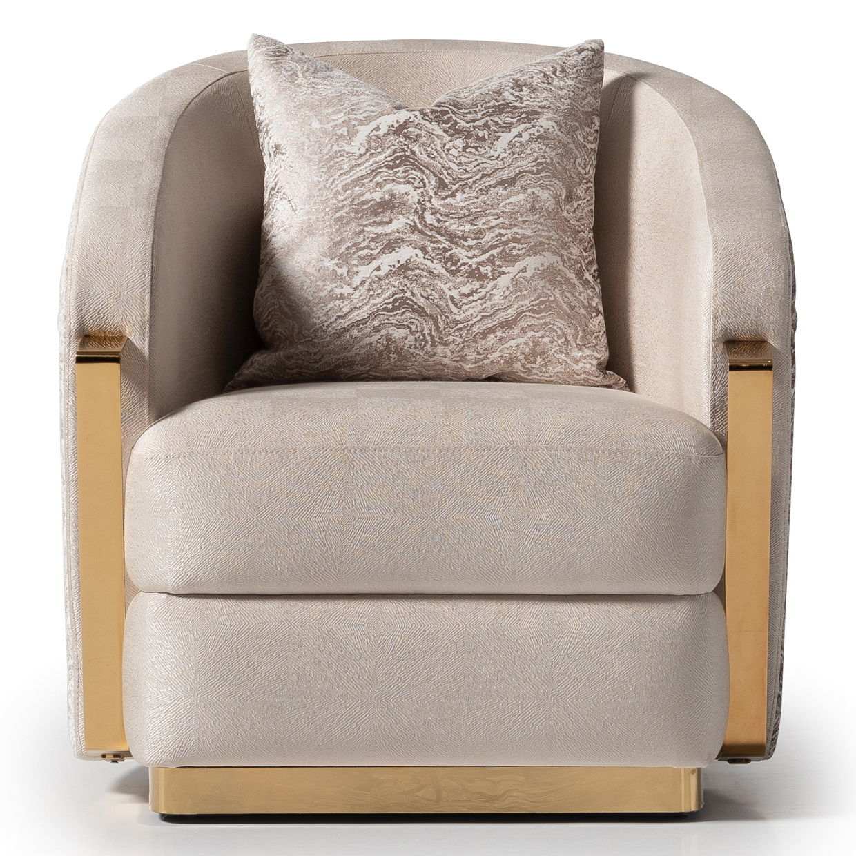 Carmela - Accent Chair - Almond / Gold