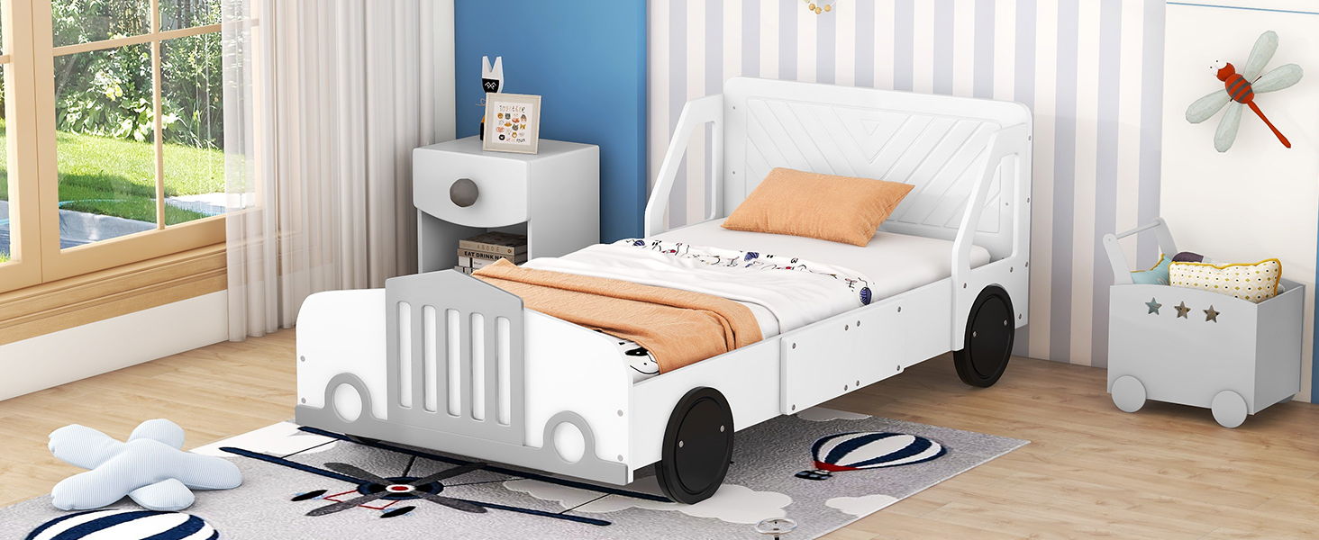 Car Shaped Platform Bed With Wheels