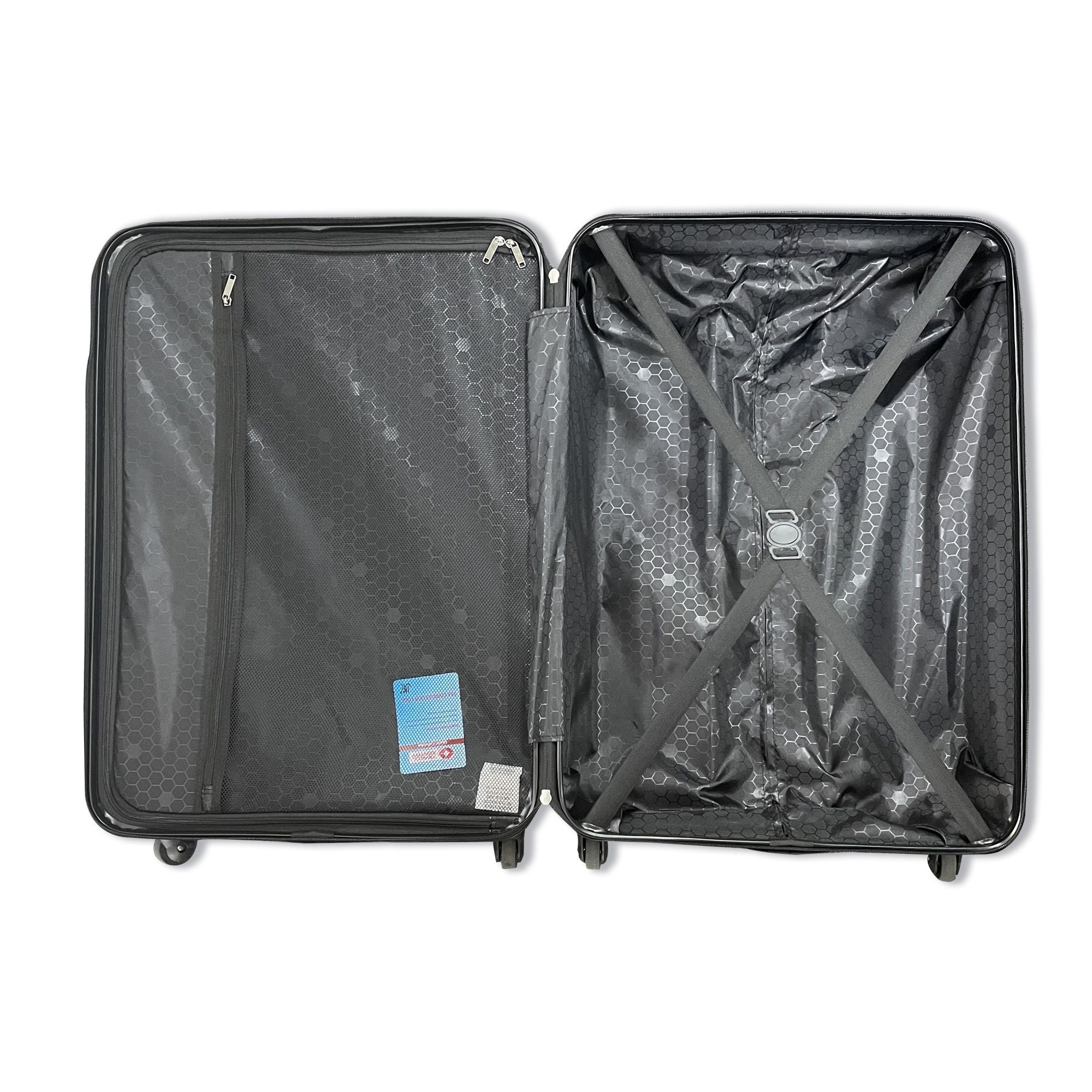 3 Piece Luggage Sets Lightweight Suitcase With Two Hooks, Spinner Wheels, Tsa Lock, Durable Hard Shell