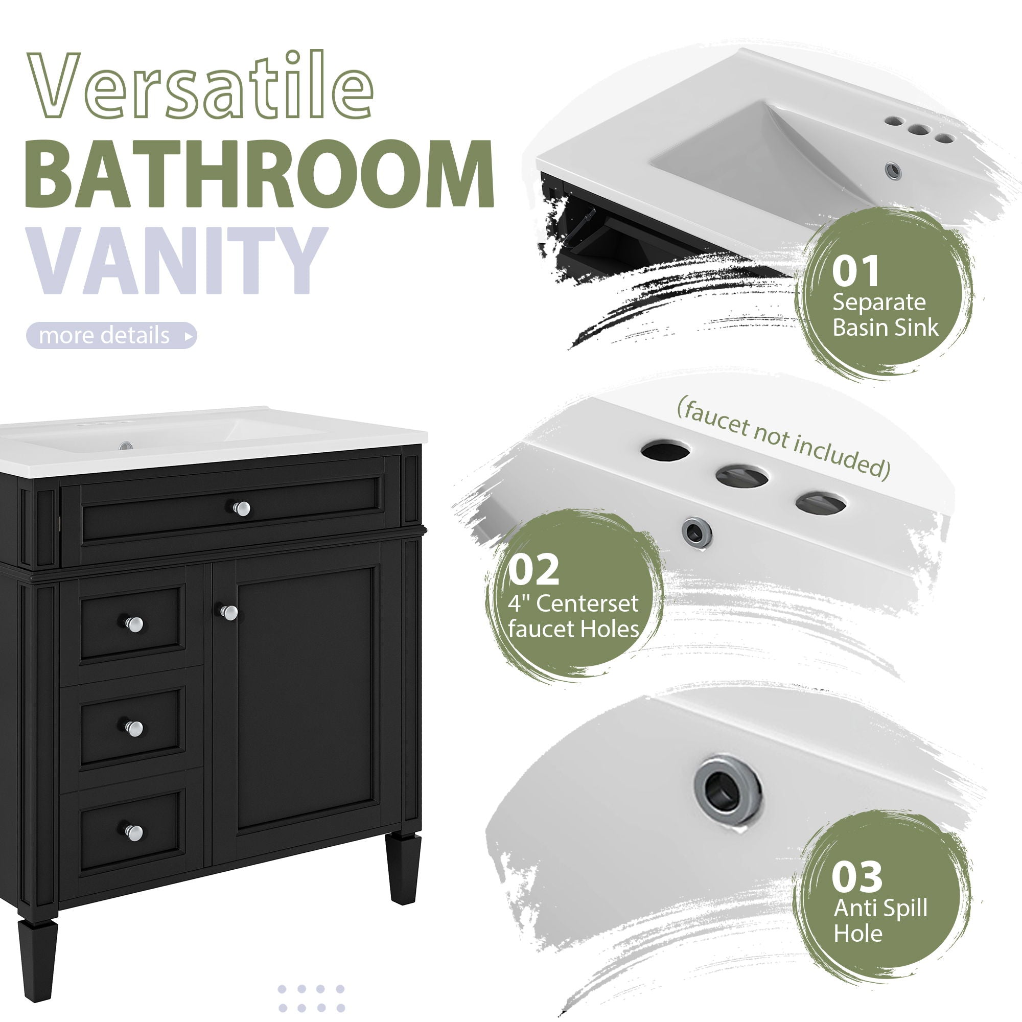 Bathroom Vanity With Medicine Cabinet, Royal Blue Mirror Cabinet, Modern Bathroom Storage Cabinet With 2 Soft Closing Doors And 4 Drawers