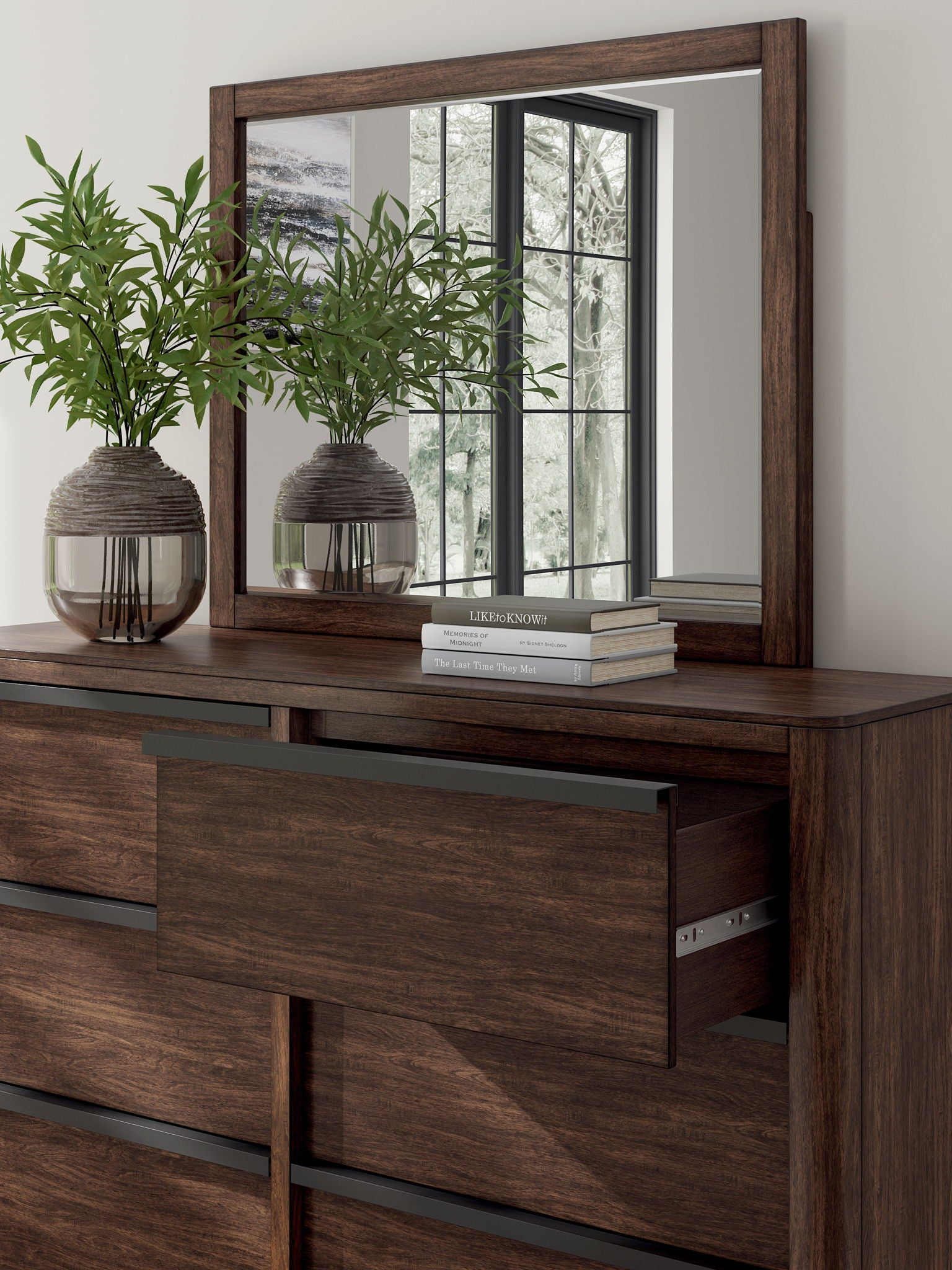 Dilenno - Dresser And Mirror - Dark Brown - Best Buy Furniture
