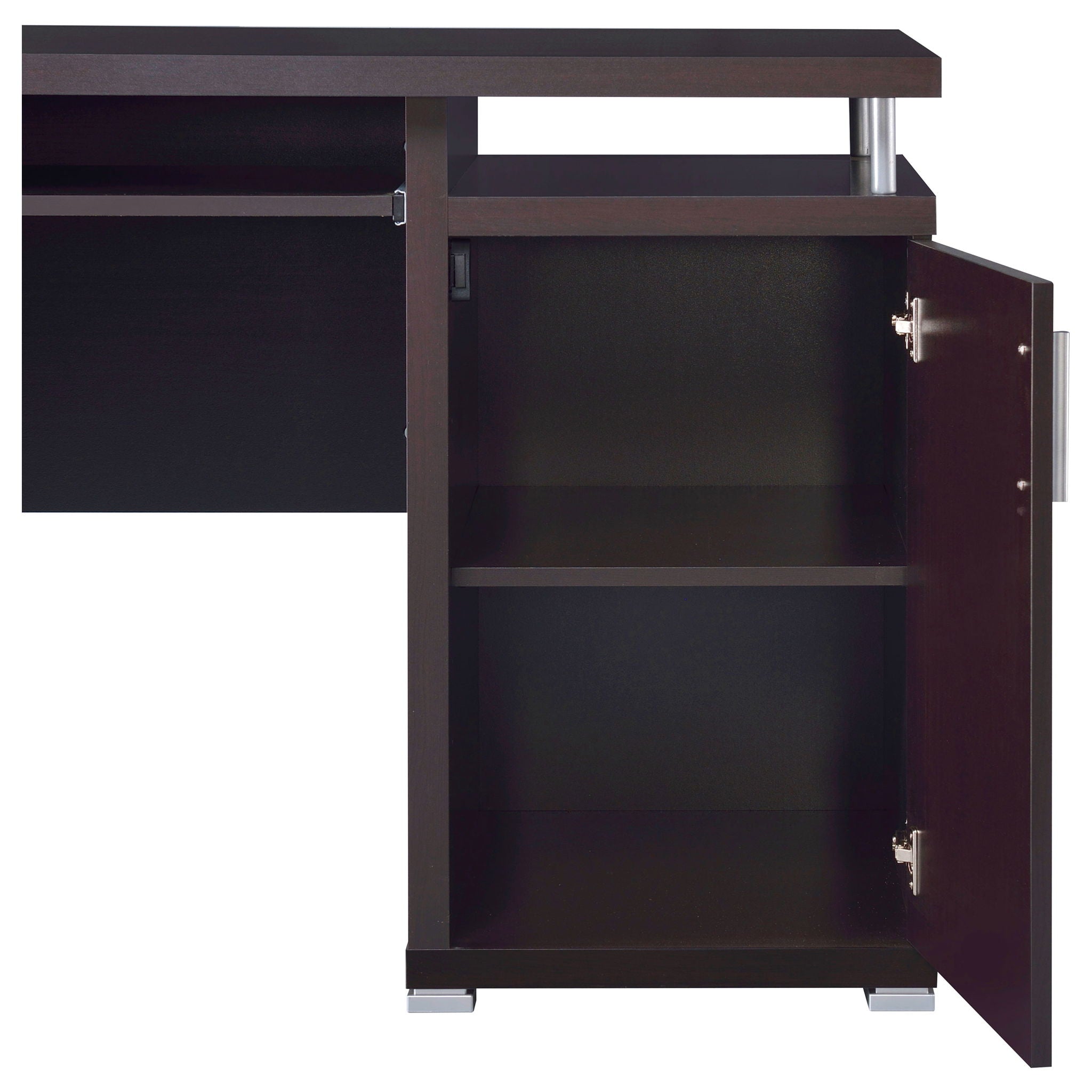 Modern Office Computer Desk With 2 Drawers, Adjustable Shelf, Slide Out Keyboard Tray