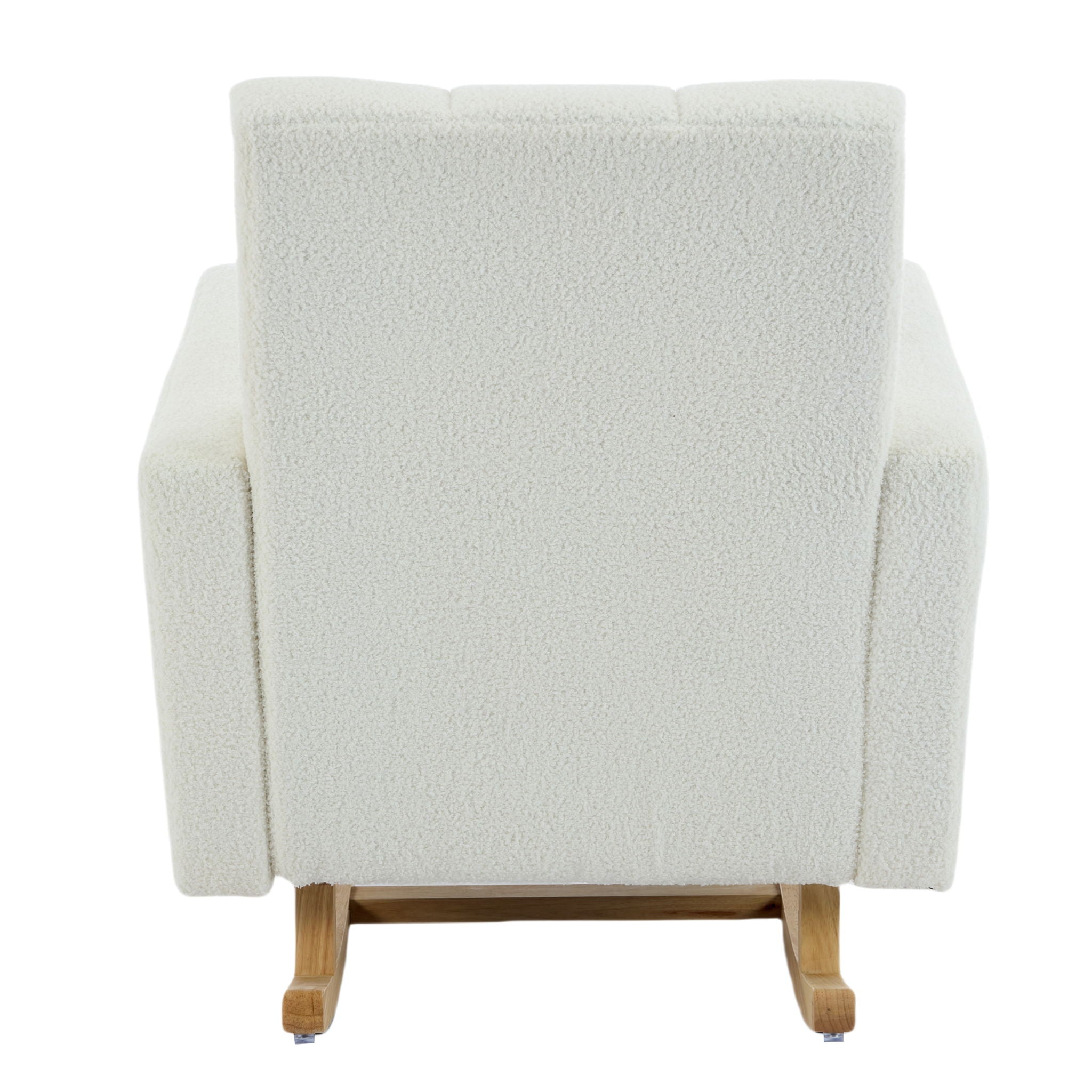 Accent Rocking Chair With Pillow, Spacious & Comfortable Seating For Living Room Or Bedroom - Cream White