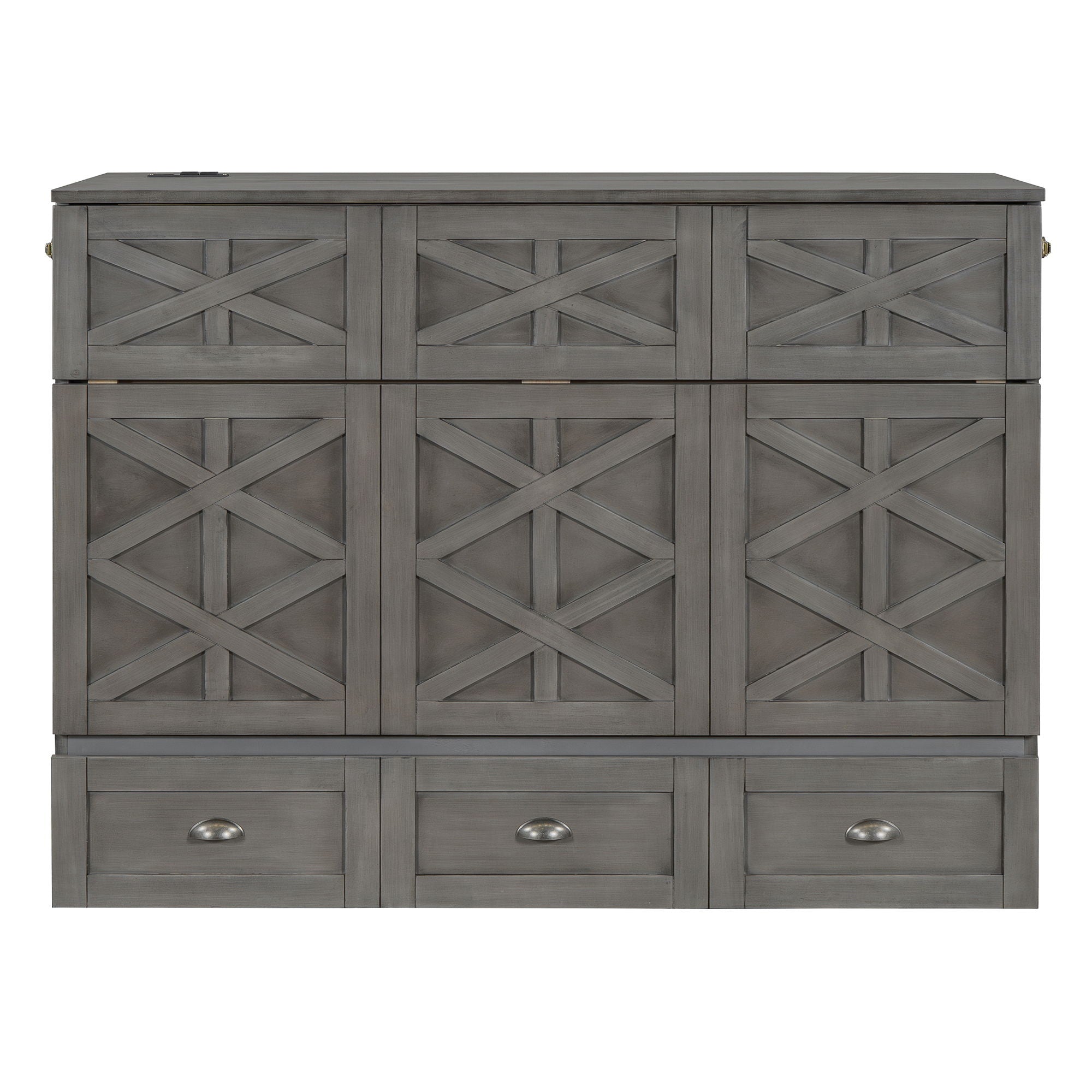 Murphy Bed With Large Drawers And USB Ports