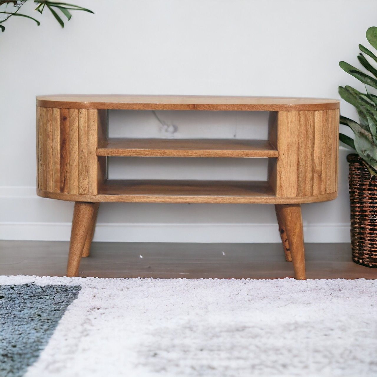 Stripe Media Unit - Oak - Best Buy Furniture