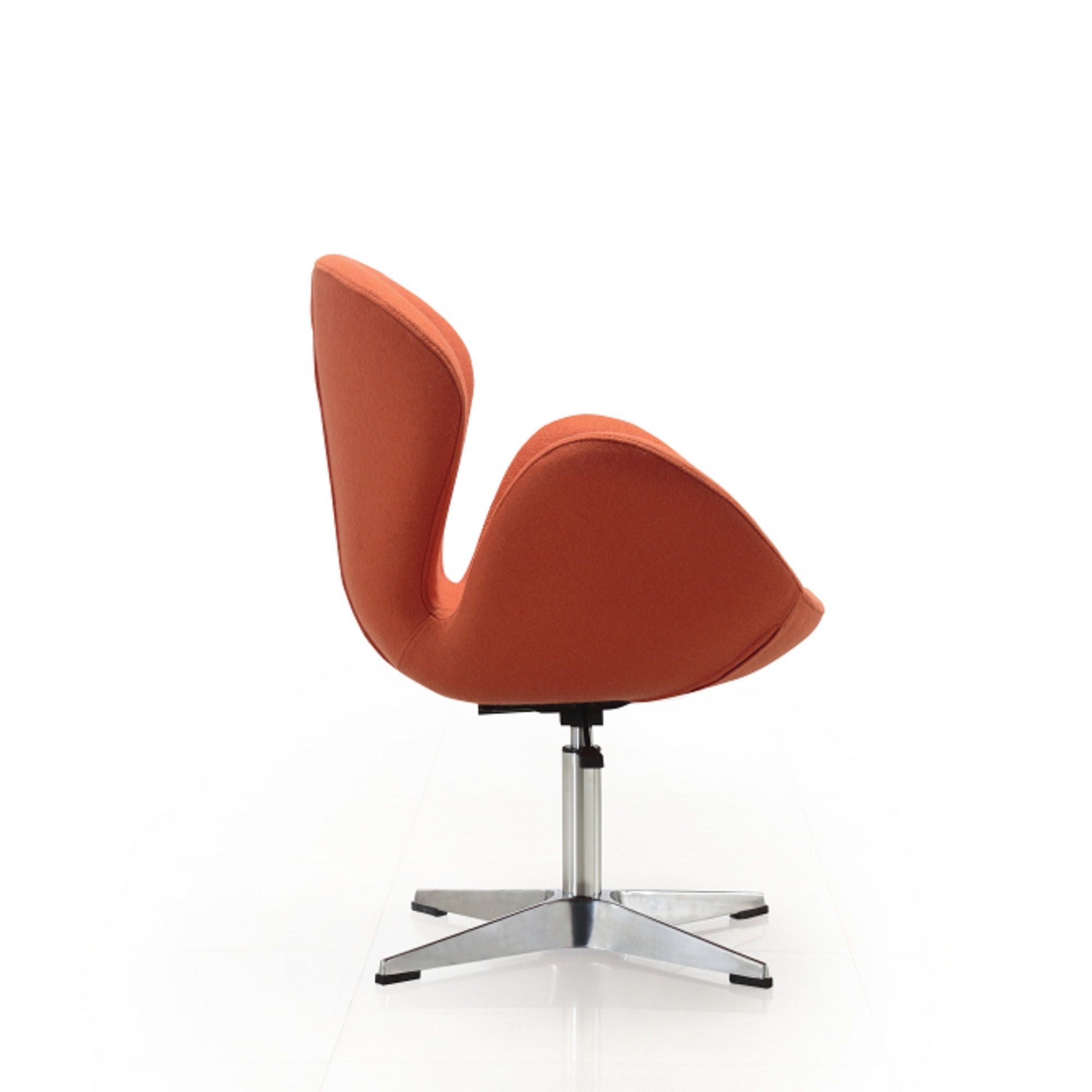 Upholstered Swivel Lounge Chair With Adjustable Height - Orange