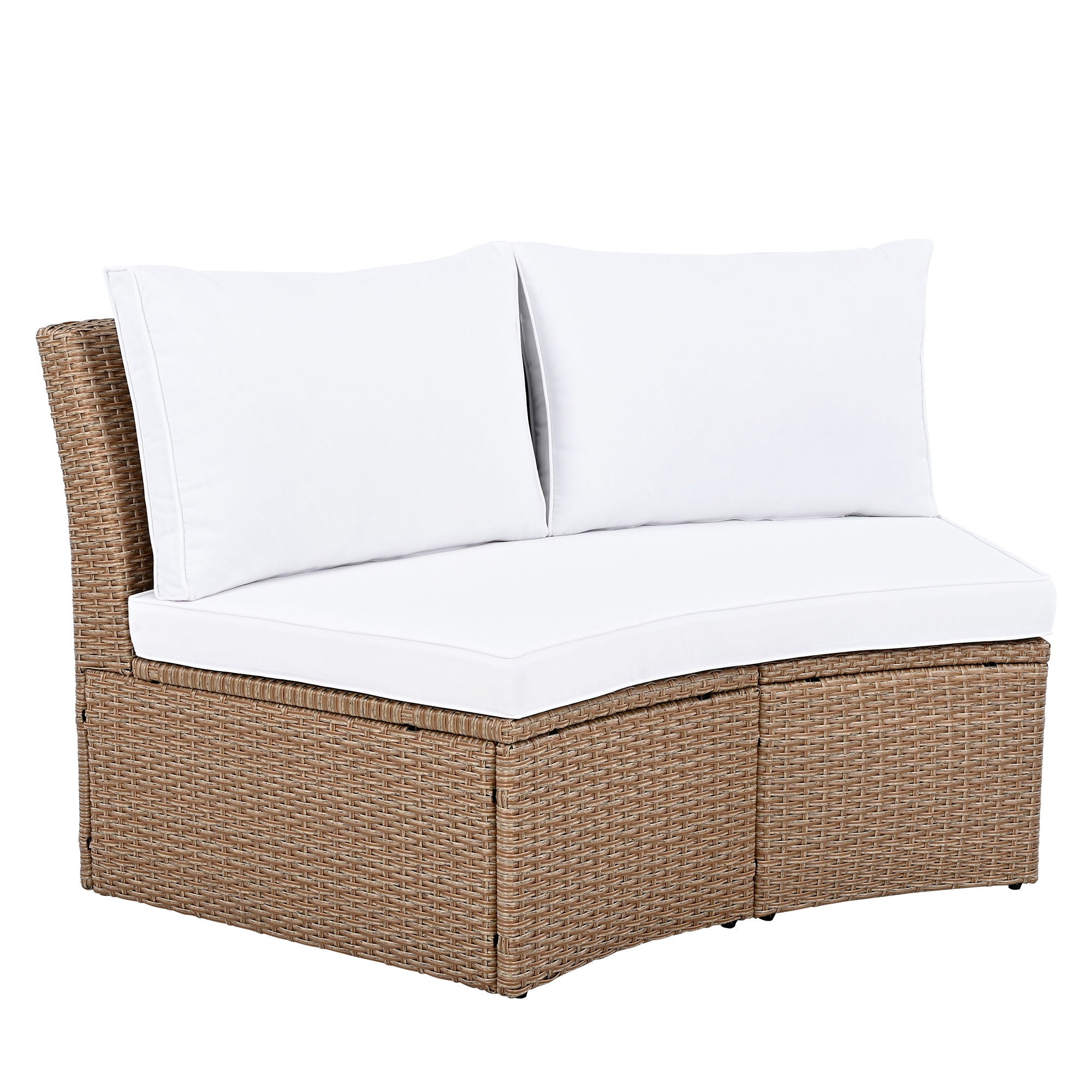 10 Piece Outdoor Sectional Half Round Patio Rattan Sofa Set