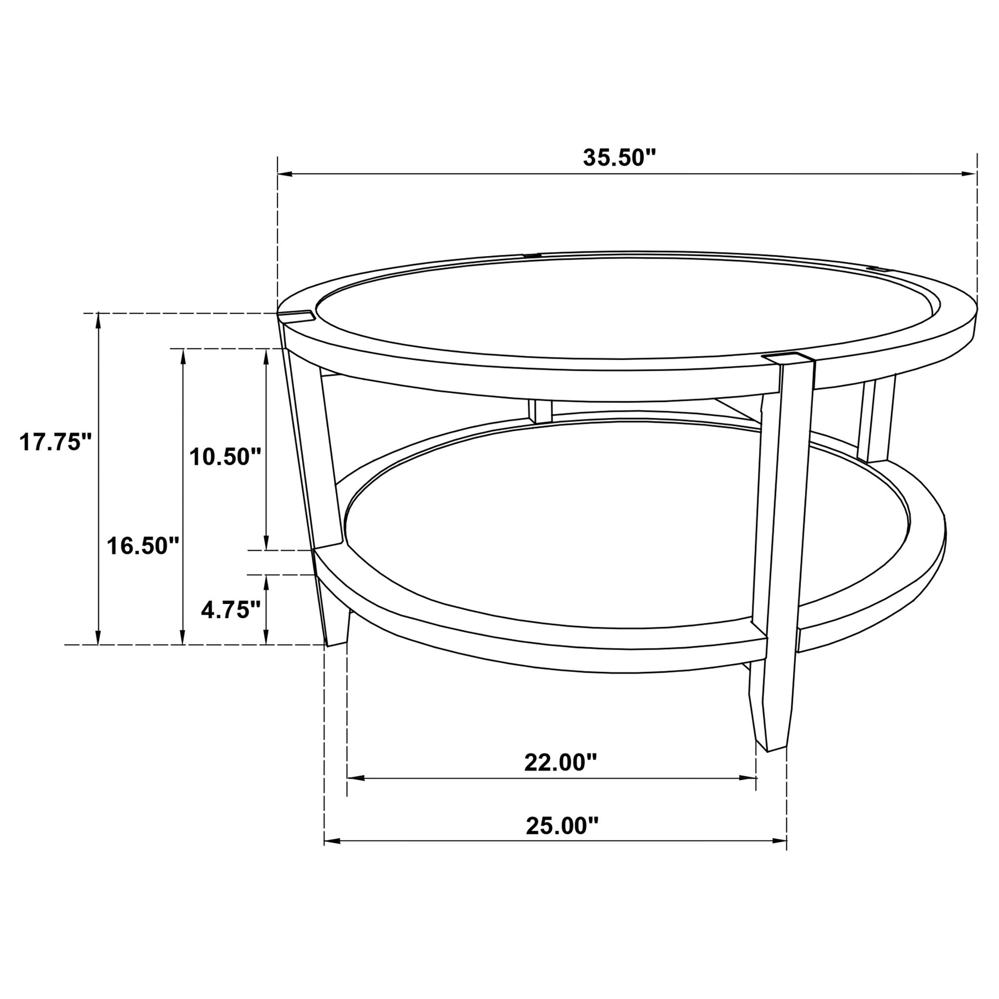 Isbell - Round Table With Storage Shelf