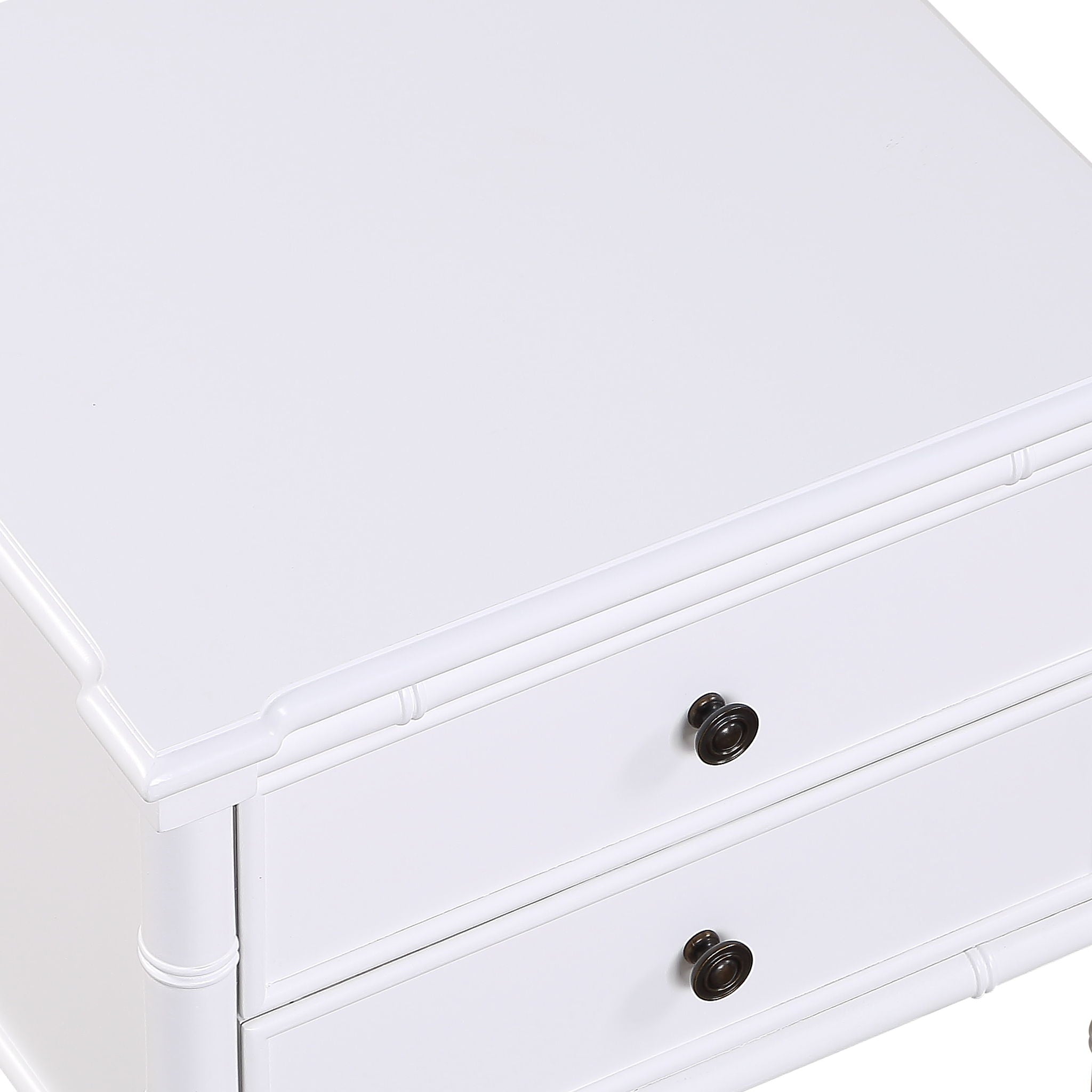 Emmett - 2 Drawer Nightstand With Carved Legs - White