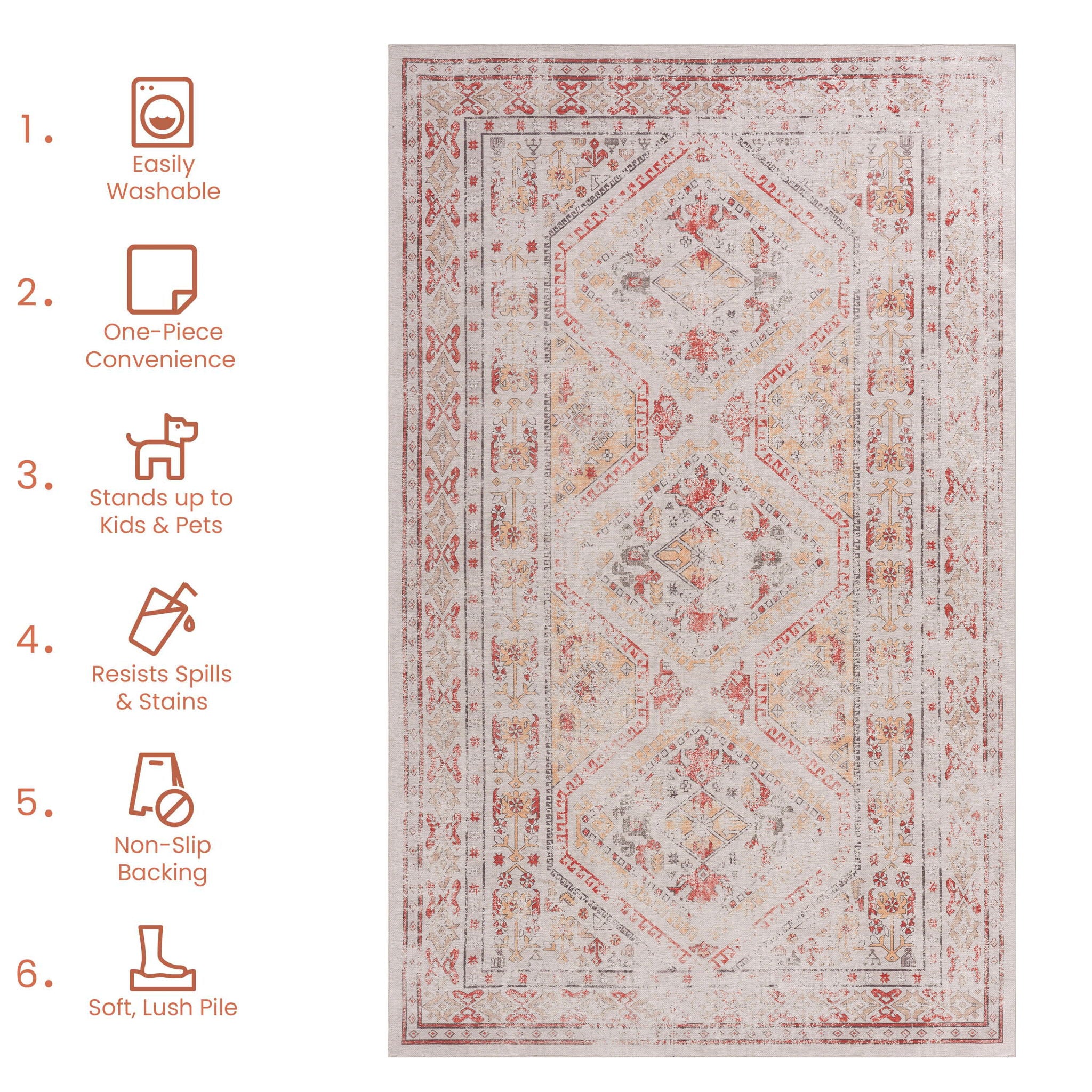 Maval - Trendy Area Rug, Washable