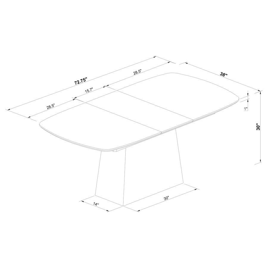 Potero - Faux Marble Extension Leaf Dining Table - Black