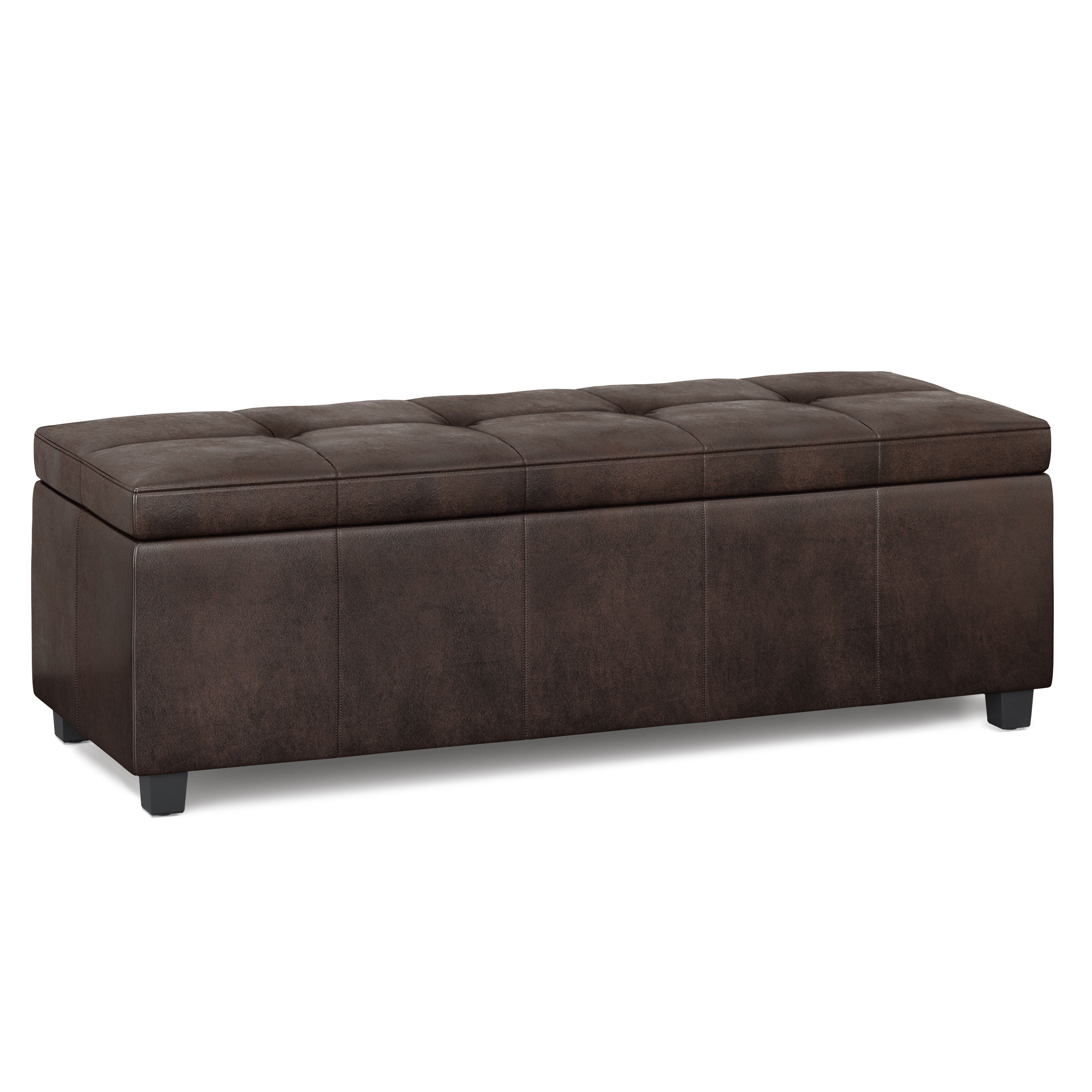 Castleford - Storage Ottoman - Distressed Brown - Best Buy Furniture