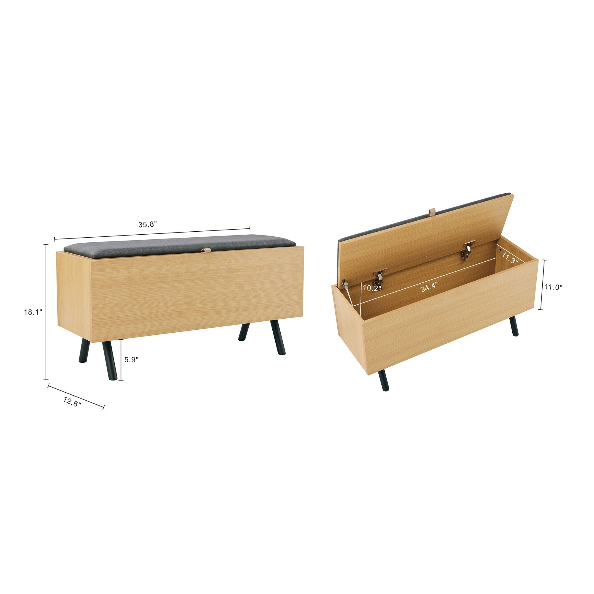Paloma - Accent Storage Bench With Lift Top - Light Oak