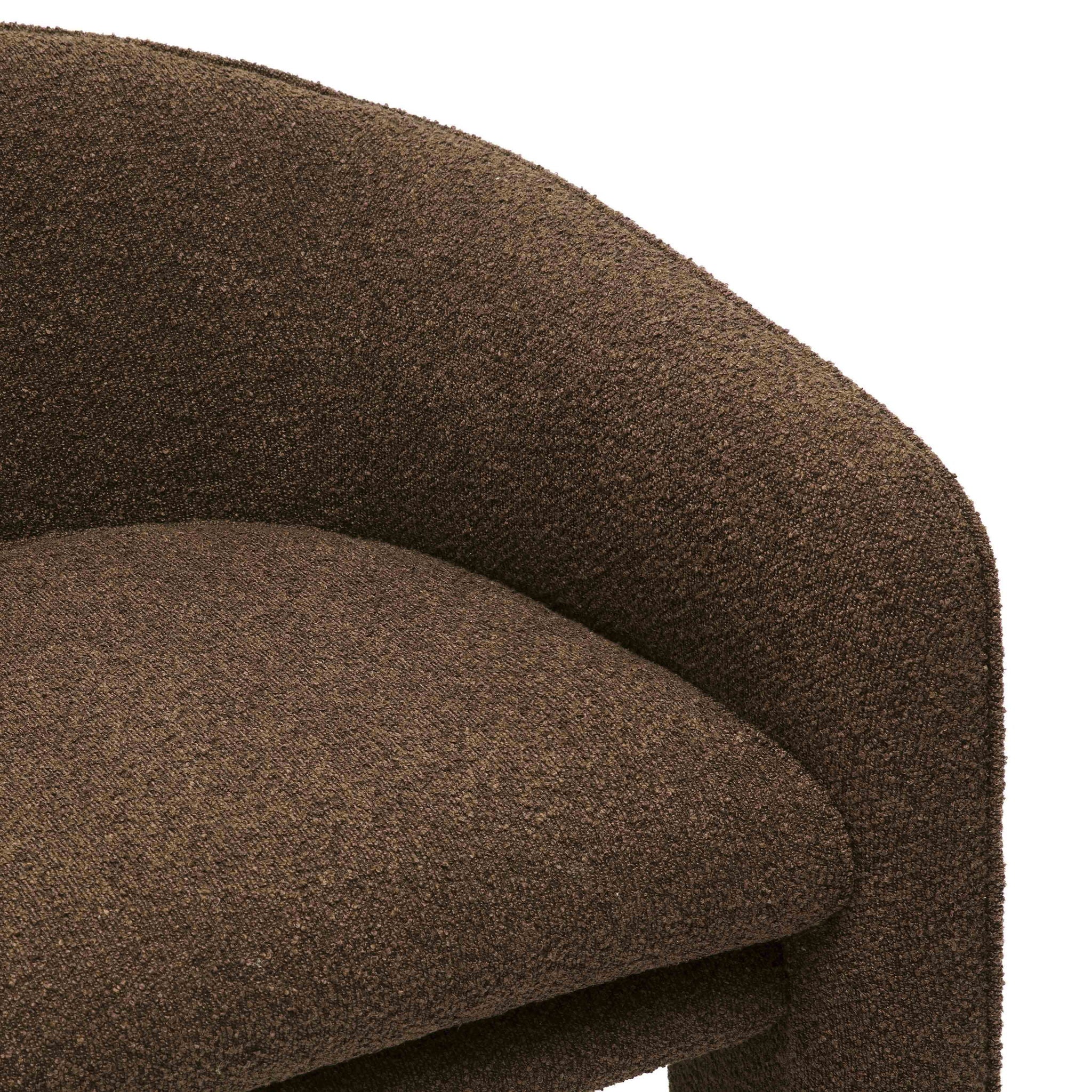 Marla - Boucle Accent Chair - Chocolate Brown
