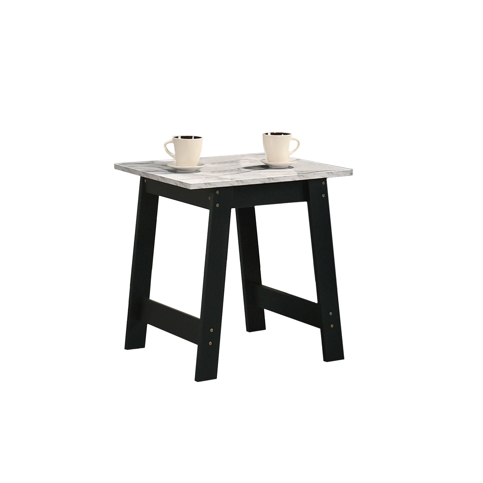 Kenzo - End Table With Faux Marble Top Finish - Black - Best Buy Furniture