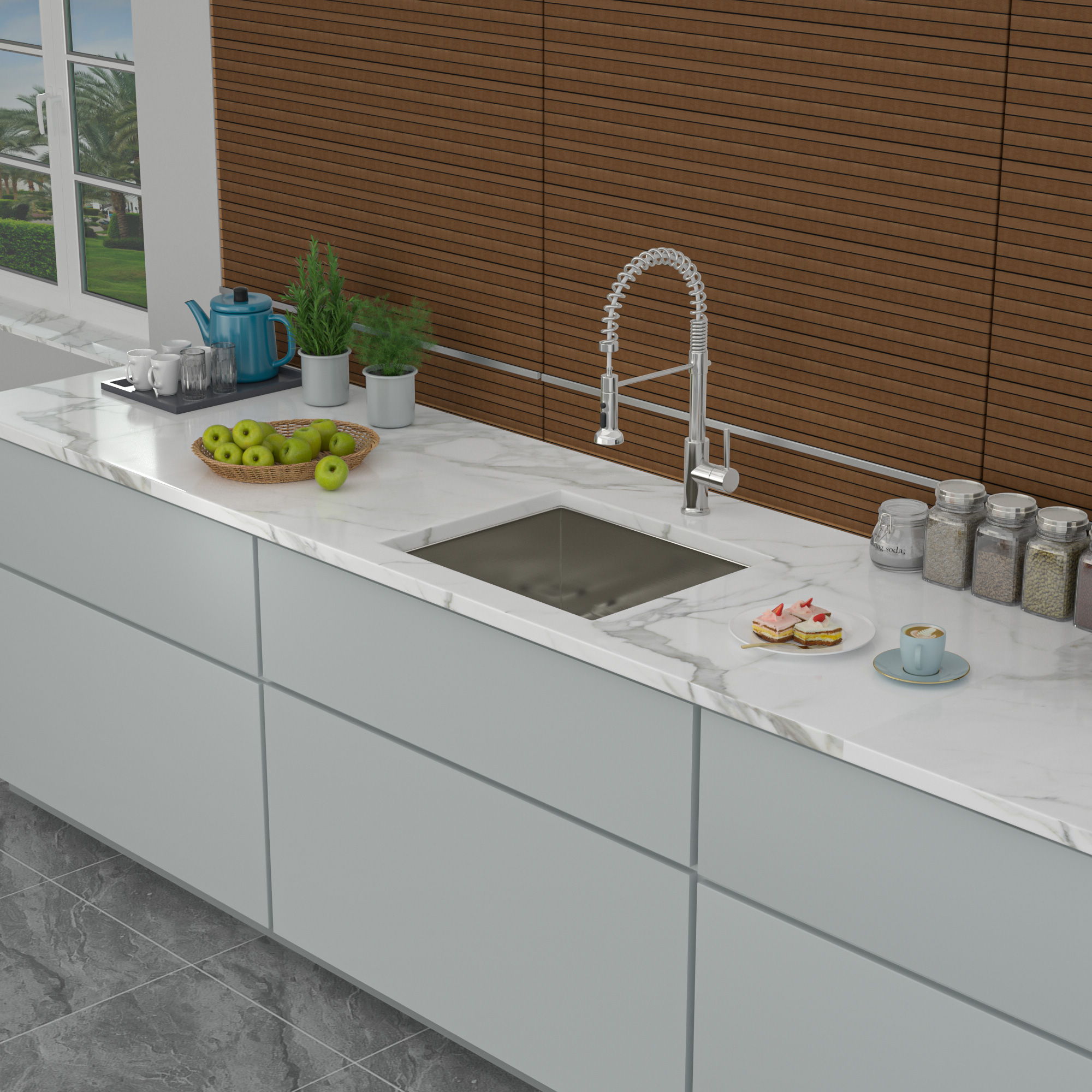 Modern Undermount Stainless Steel Kitchen Sink 16 Gauge, Deep Single Bowl