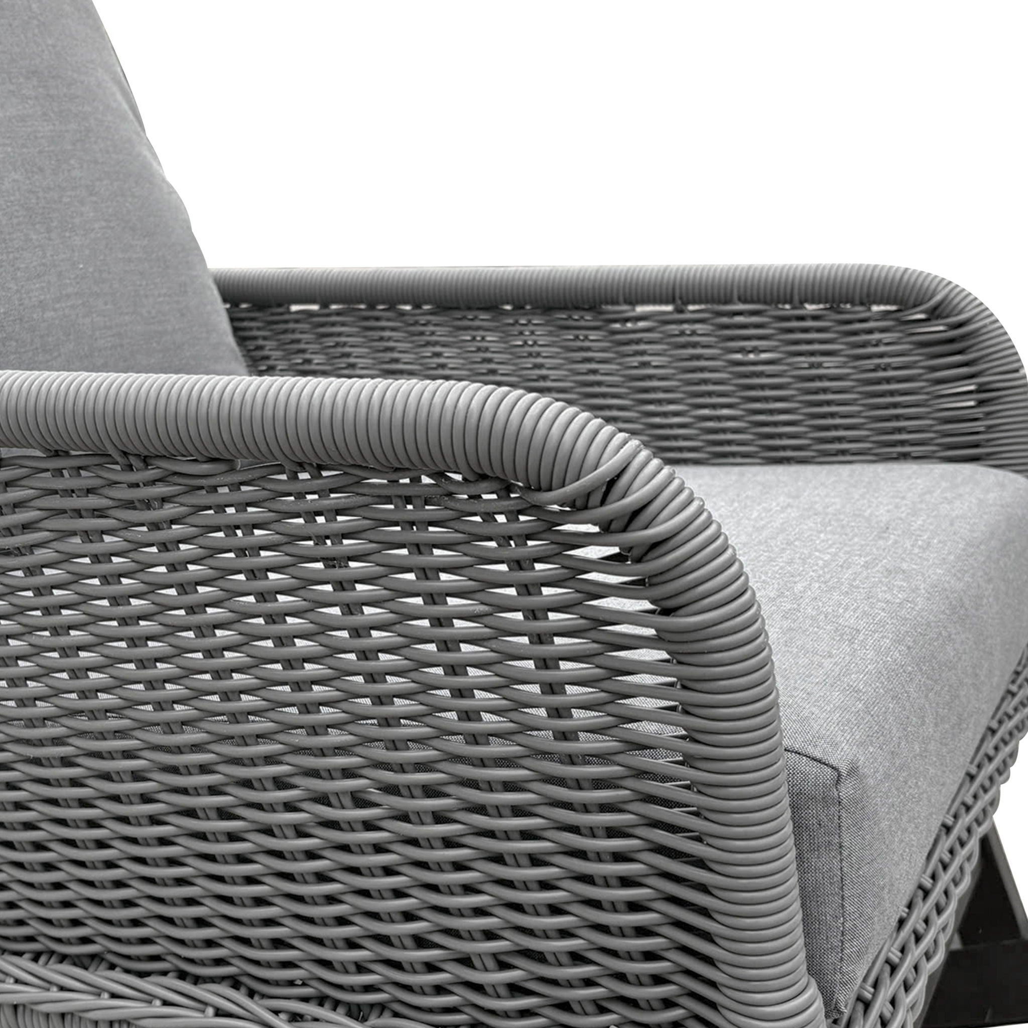 Contemporary Minimalist Wicker Rocking Chair With Soft Cushions And Durable Wooden Frame