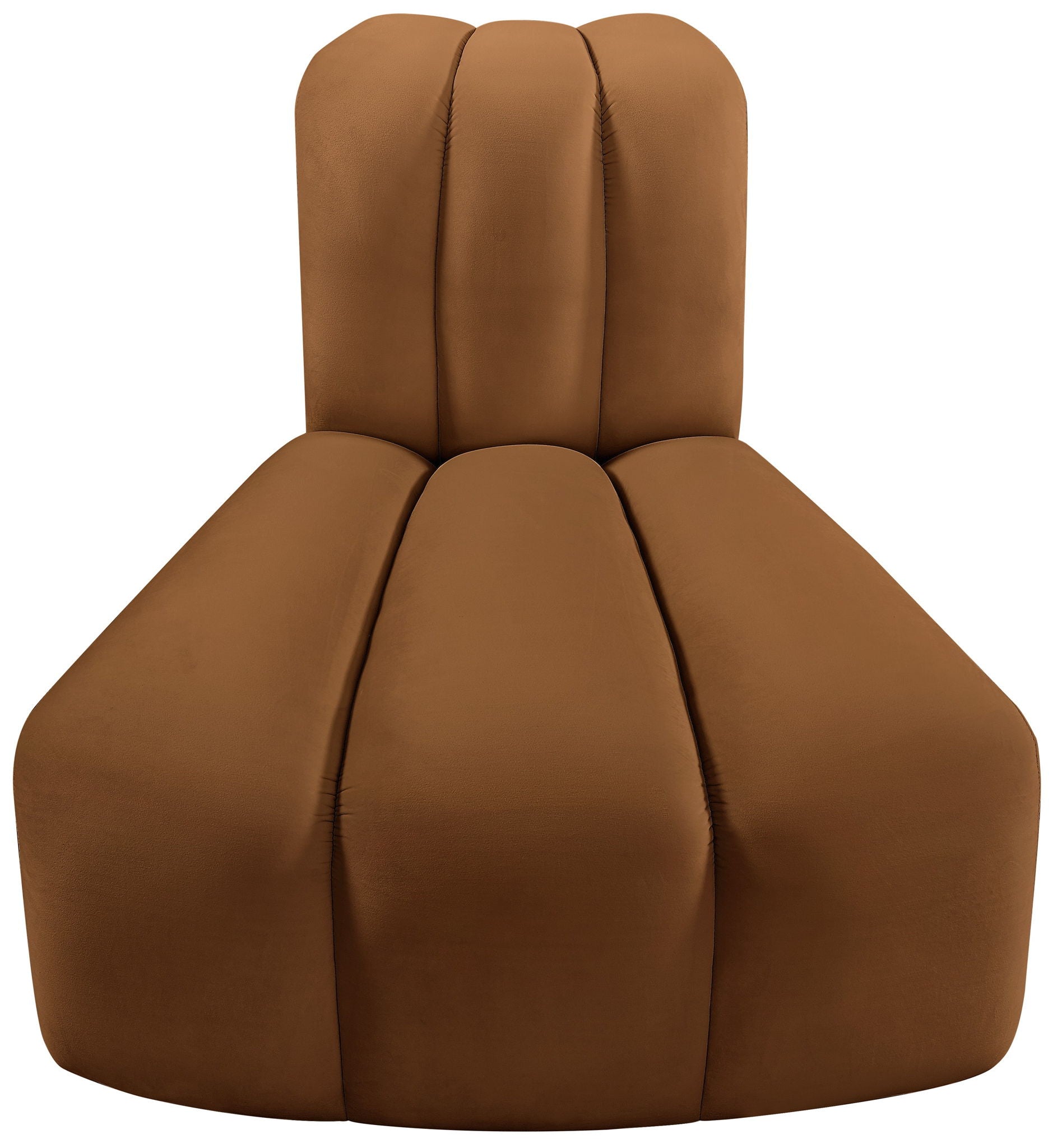 Arc - Velvet Reverse Corner Chair - Saddle