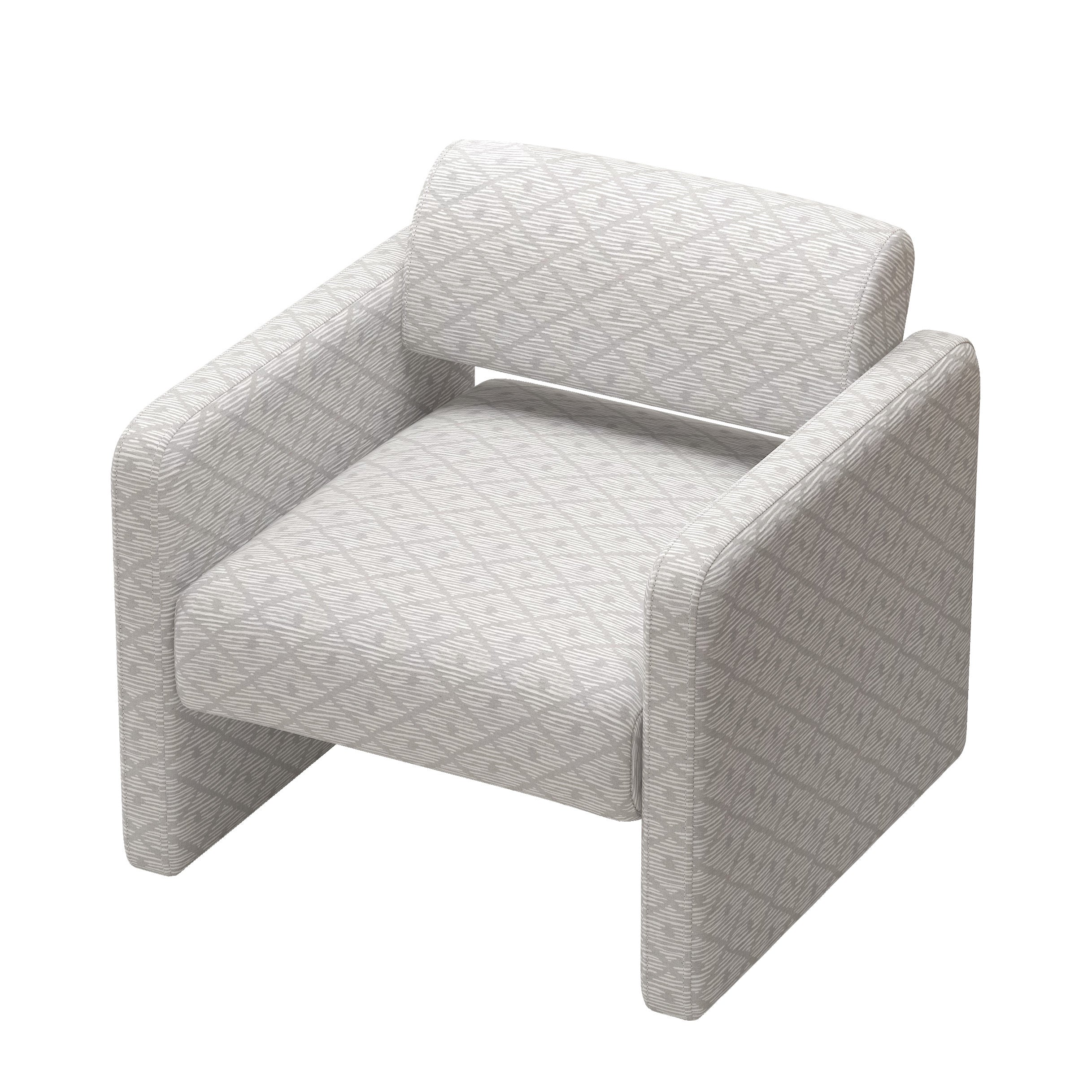 Beige grid single sofa chair, upholstered comfortable chair with armrests, for dining room/bedroom/living room/reception - Beige grid (30.9'*30.51'*30.11') - Best Buy Furniture