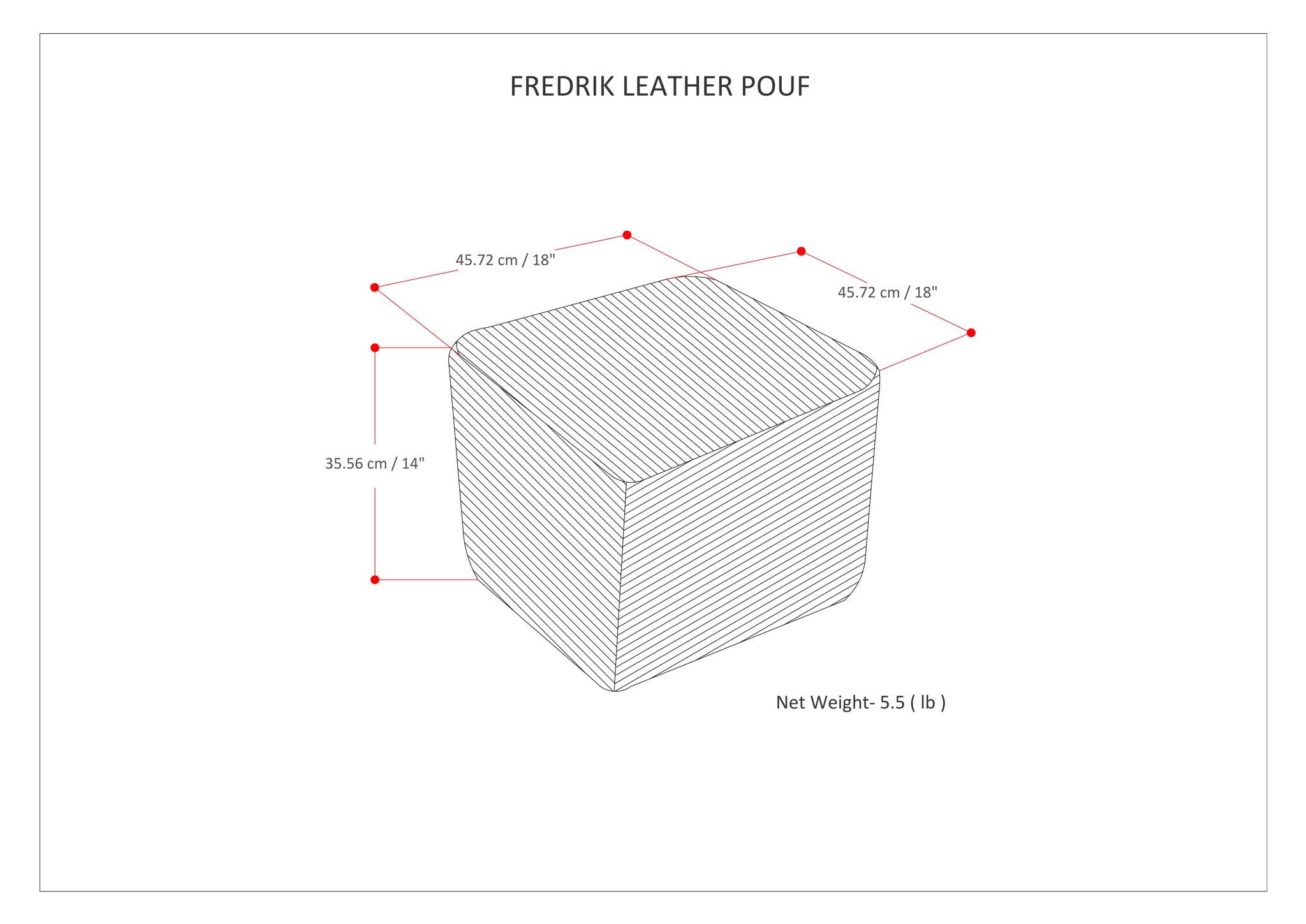 Fredrik - Handcrafted Square Pouf
