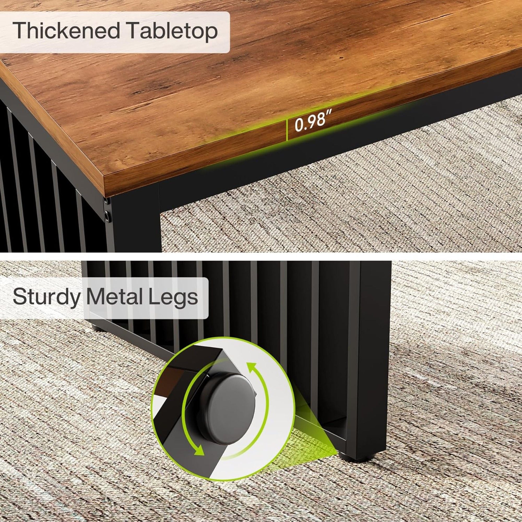 Double Computer Desk For 2 Person, Extra Long Workstation