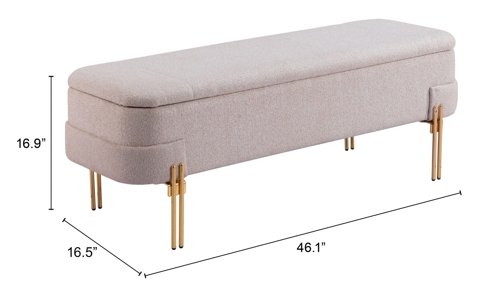 Lebreton - Storage Bench - Oatmeal Beige