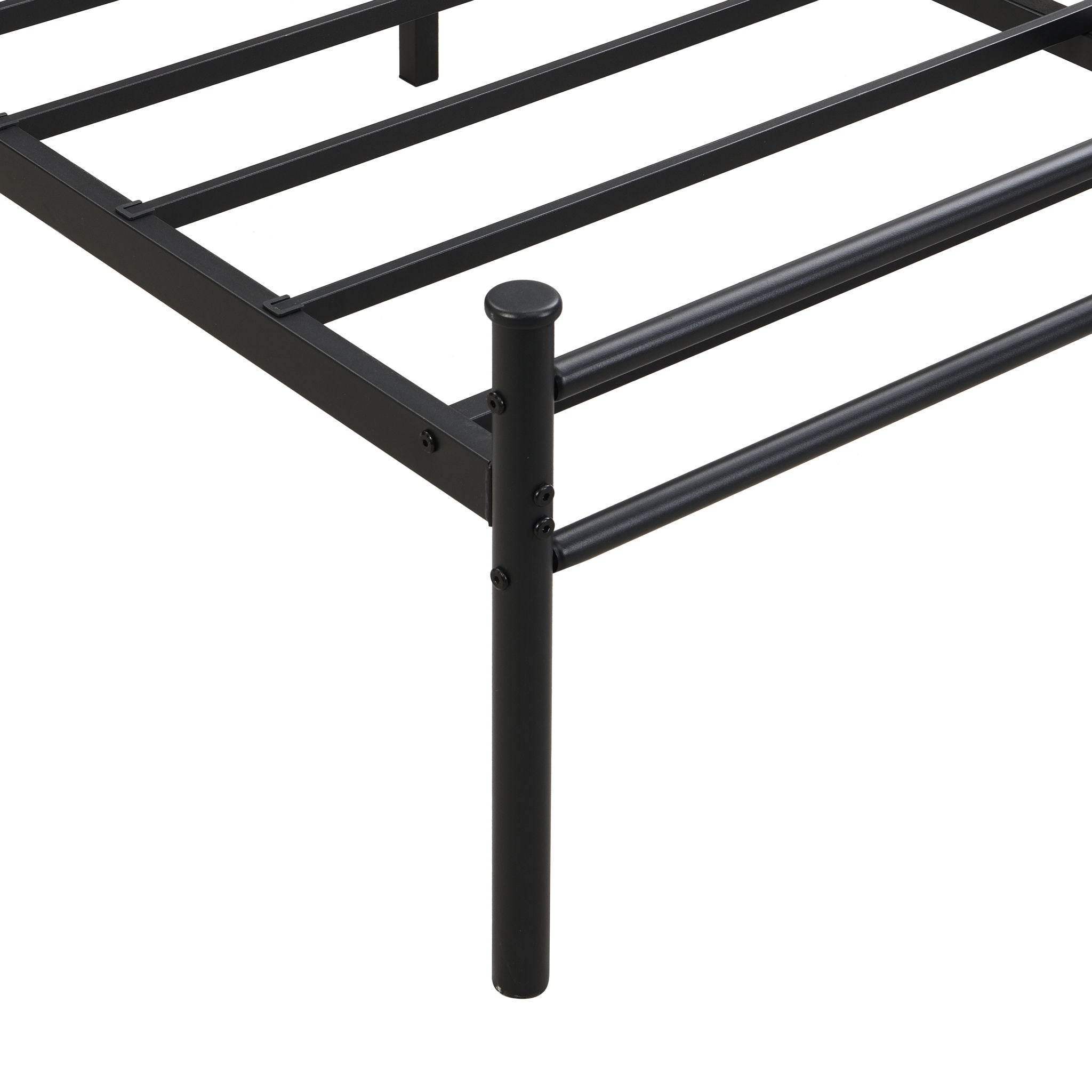 ModerMetal Bedframe With Wood Panel Headboard