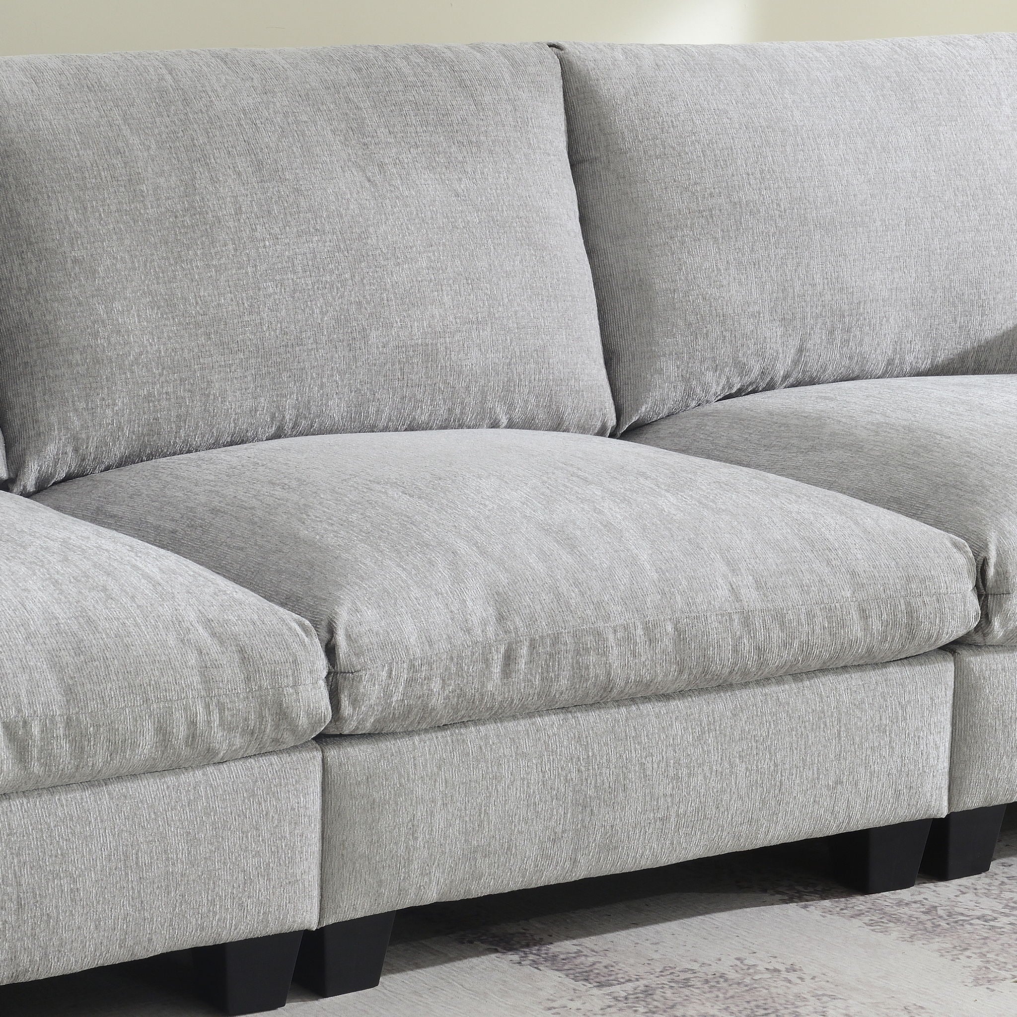 Sectional With Bluetooth Speaker Comfy Cloud Couch Set With Drop Down Table Cup Holders, USB Charger Storage Armrest Wide Seat Sofa - Best Buy Furniture