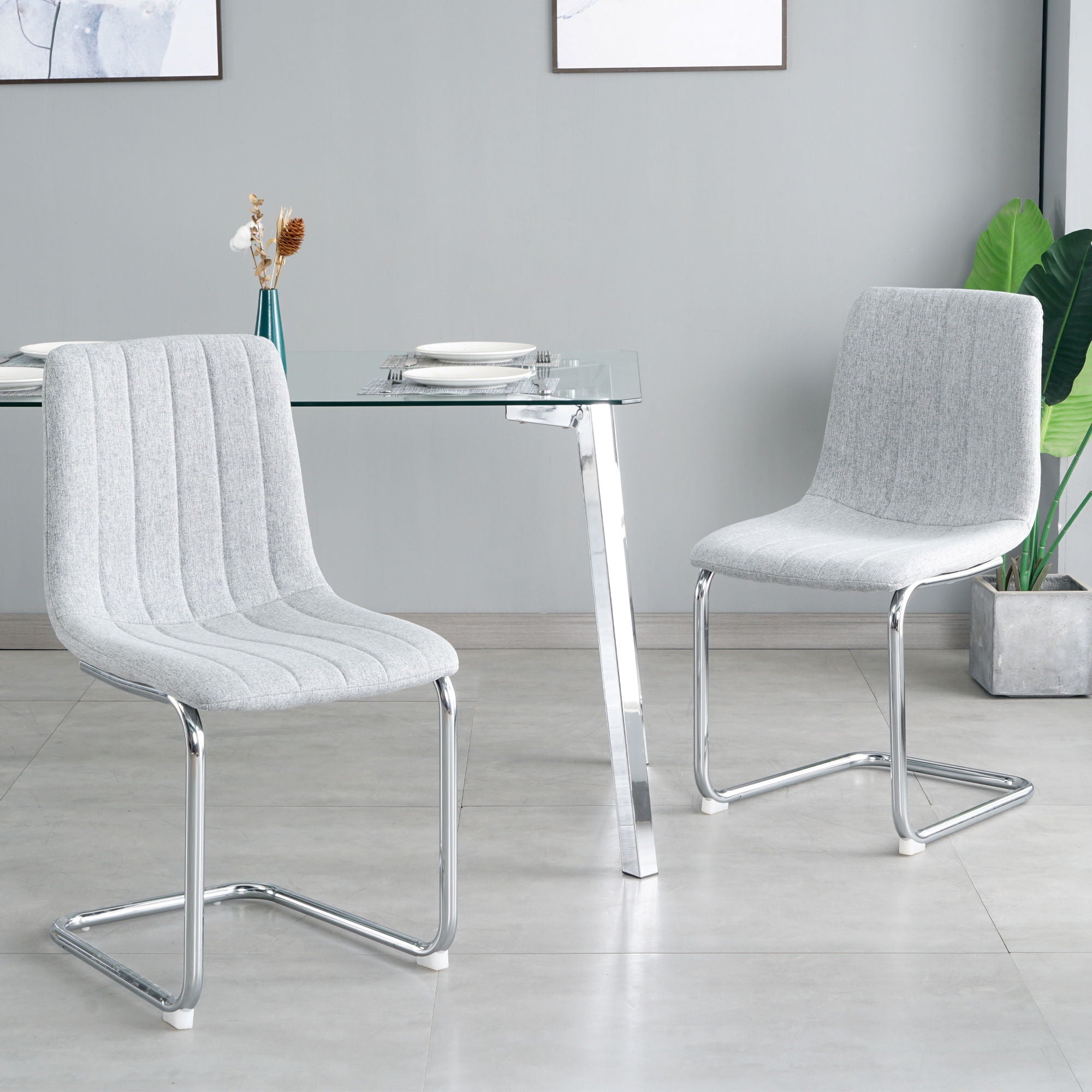 Modern Dining Chair With Metal Legs
