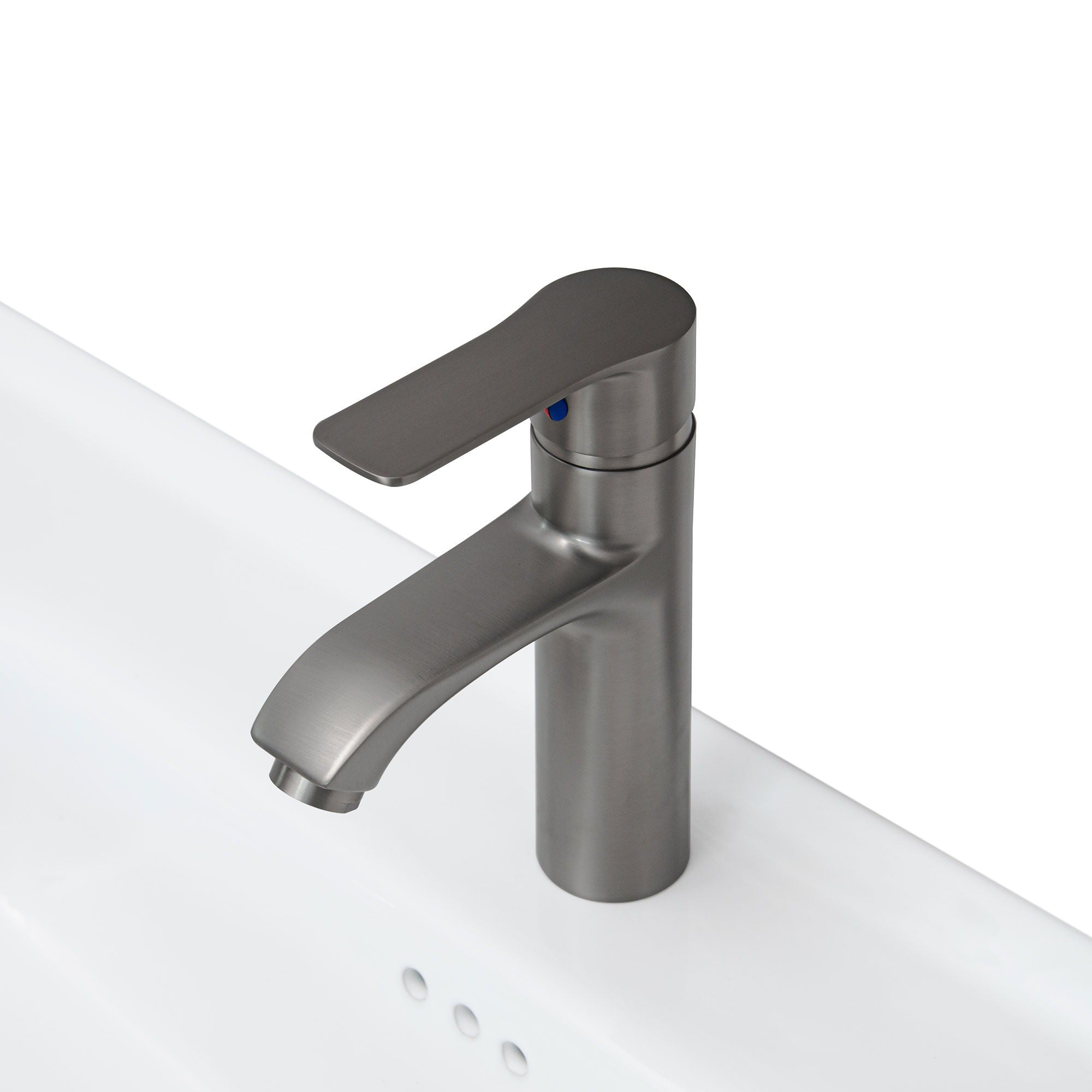 Modern Freestanding Bathroom Vanity With Ceramic Sink, Hot And Cold Faucet, Storage Cabinet & Open Shelf