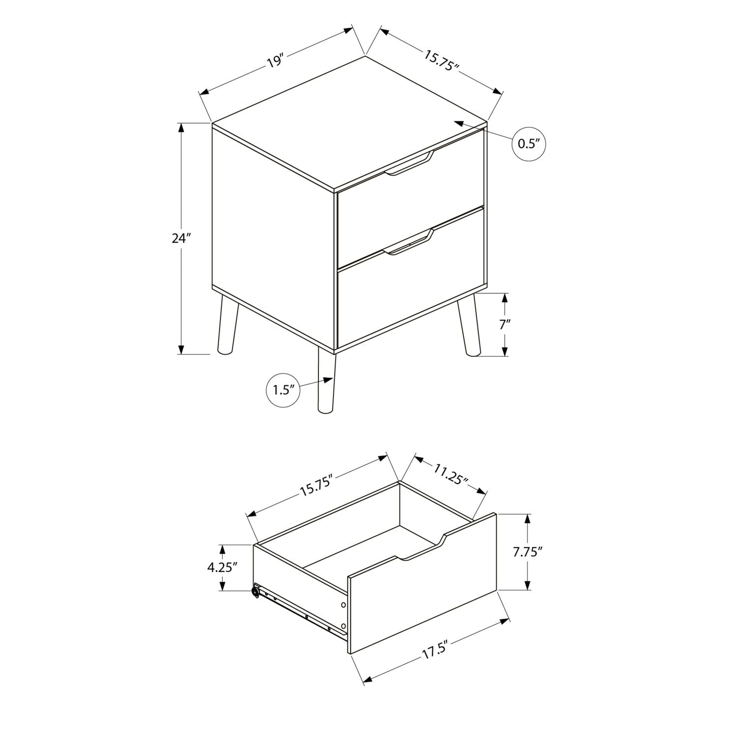 Accent Table With Storage Drawers - Natural