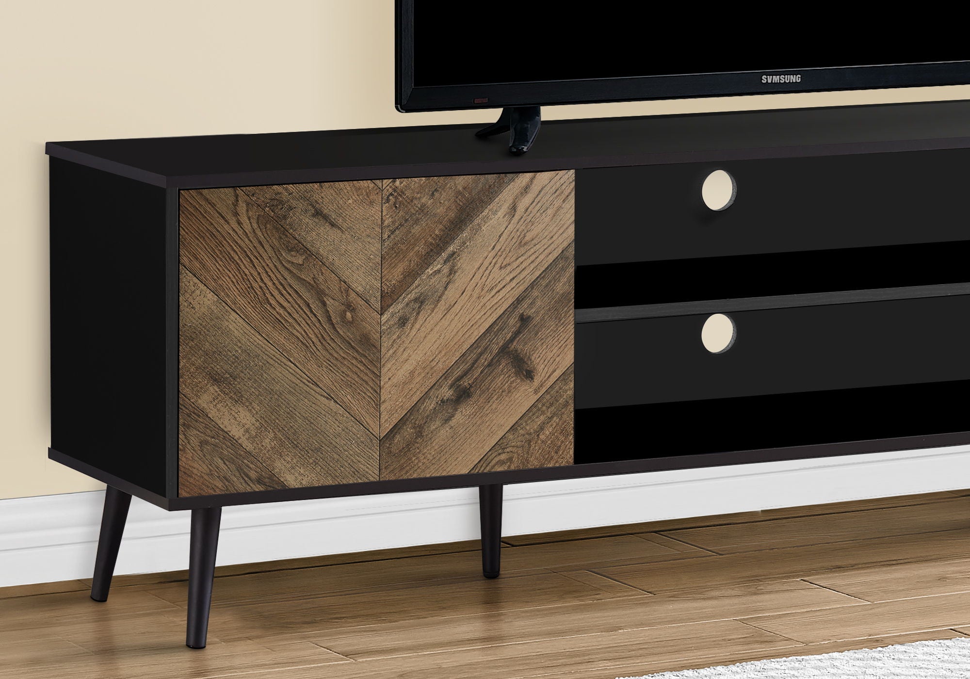 TV Stand, Console, Media Entertainment Center, Storage Cabinet, Modern Design - Black - Best Buy Furniture