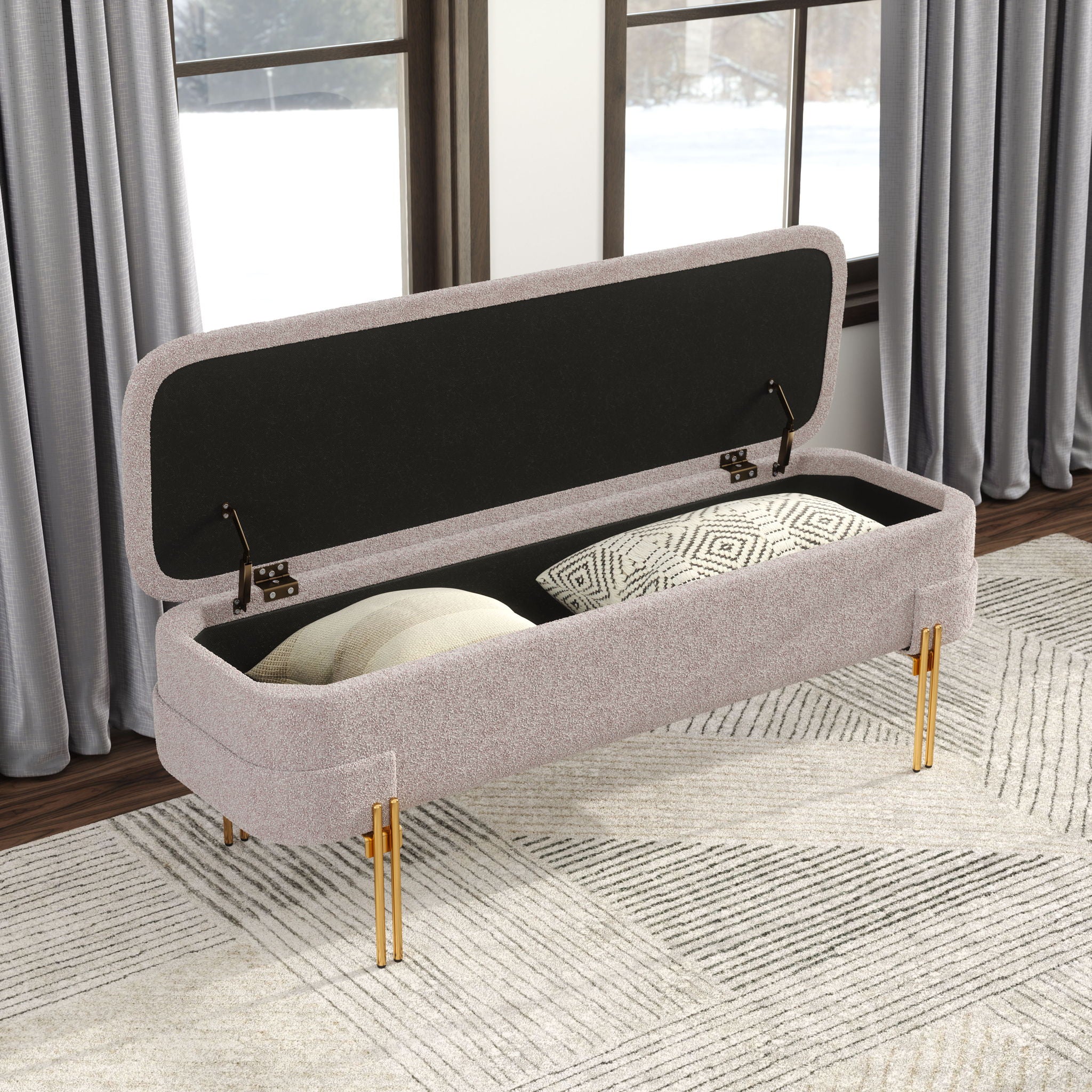 Lebreton - Storage Bench - Oatmeal Beige