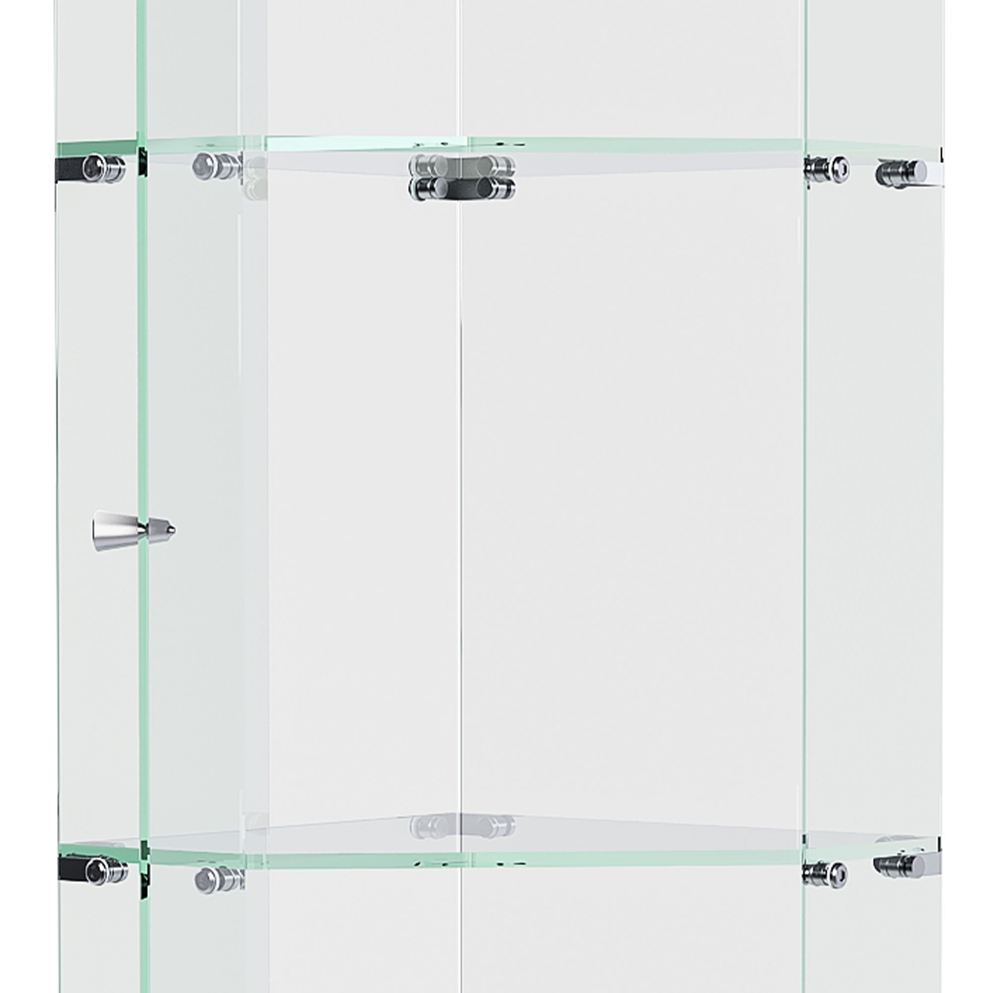 5 Tier Diamond Glass Display Case With 5 Dynamic LED Modes - Black