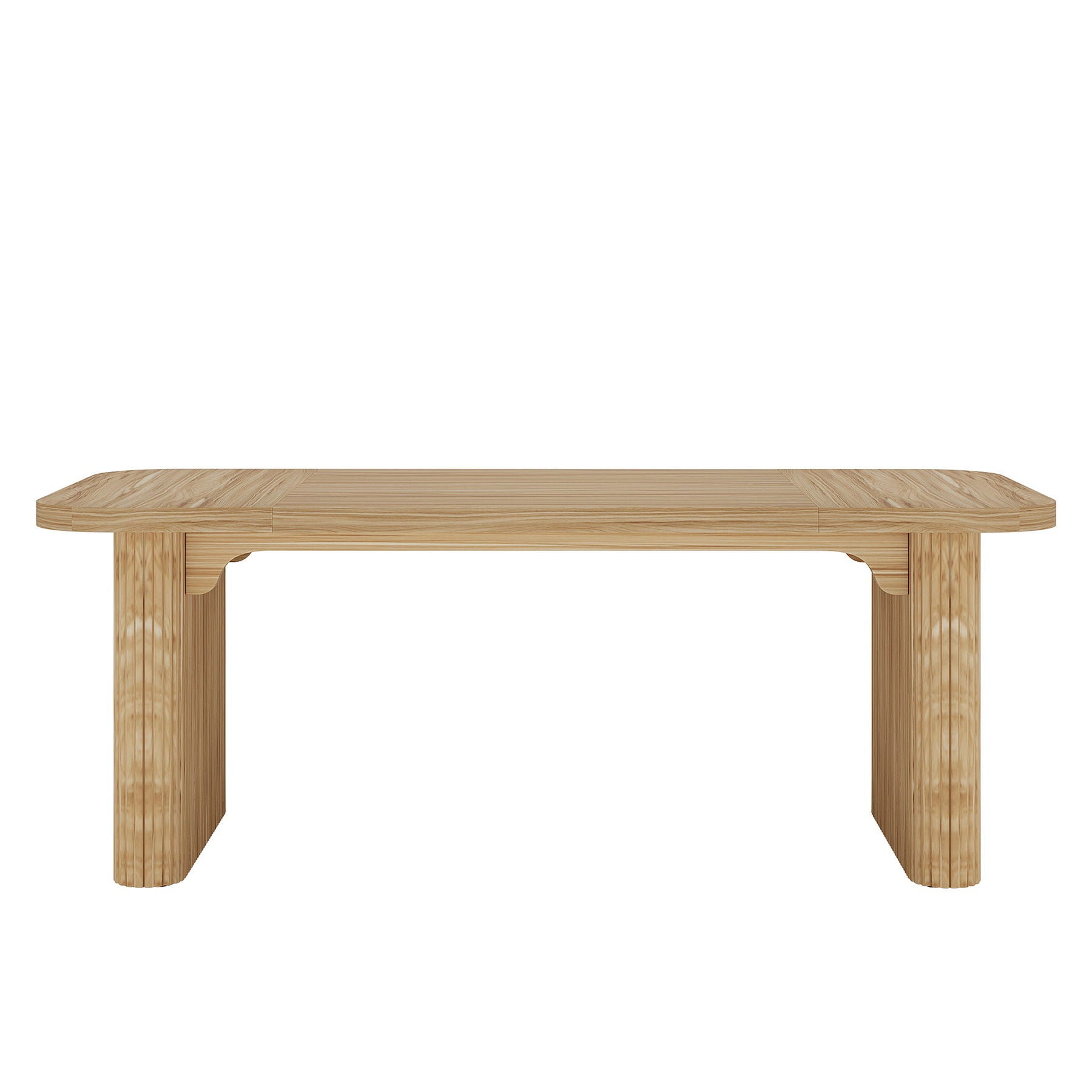 Executive Desk, Large Home Office Computer Workstation With Sturdy Double Pedestal Base, Simple Rectangular Writing & Study Table - Natural Wood