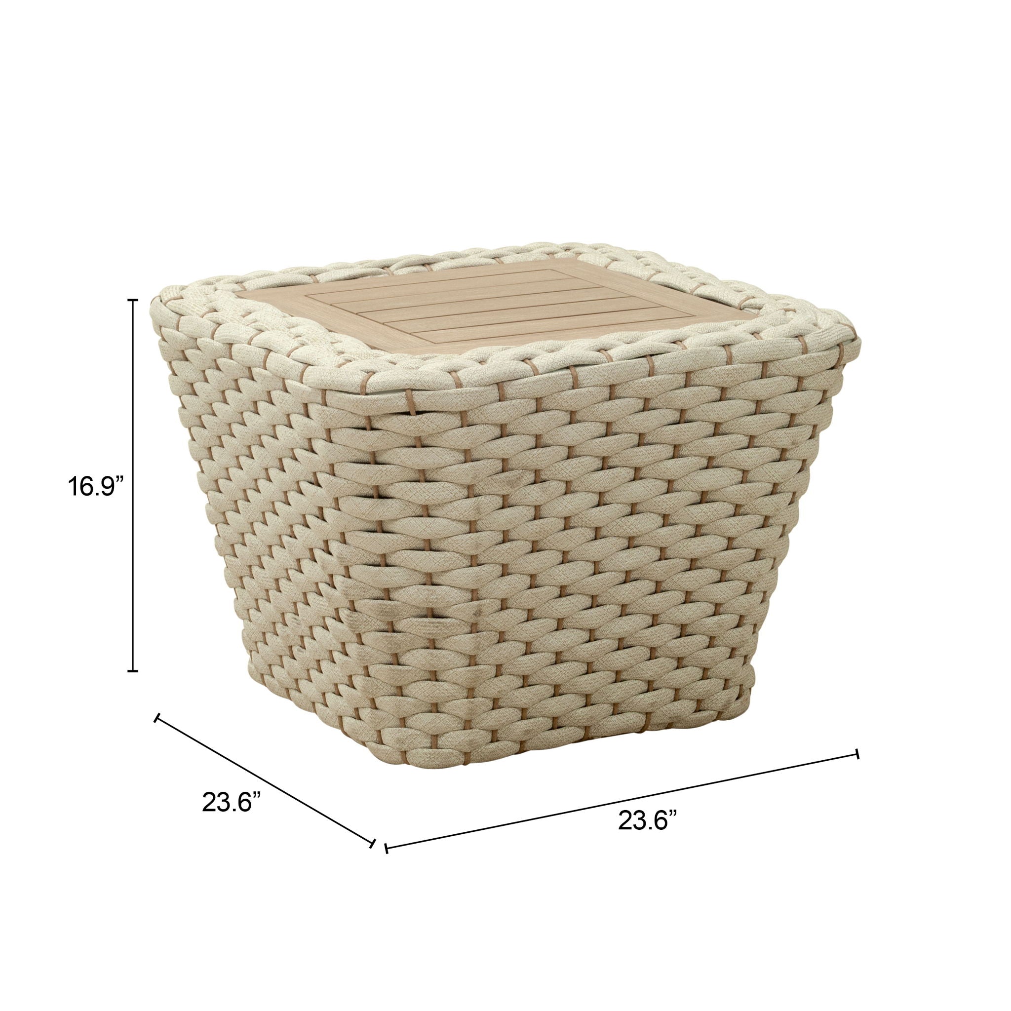 Antul - Outdoor Coffee Table - White & Natural