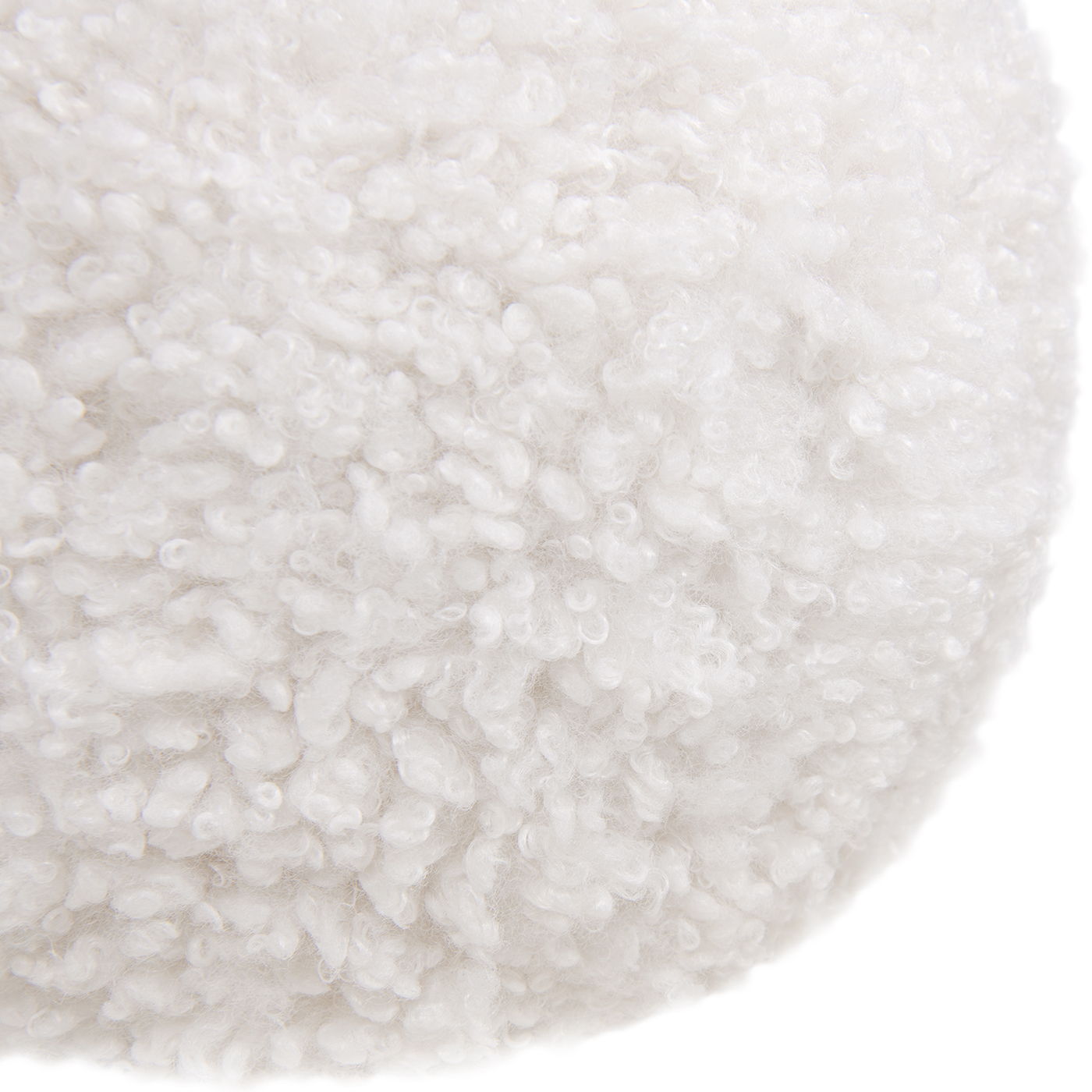 Ayla - Round Sphere Accent Ball Throw Pillow - Curly White - Best Buy Furniture