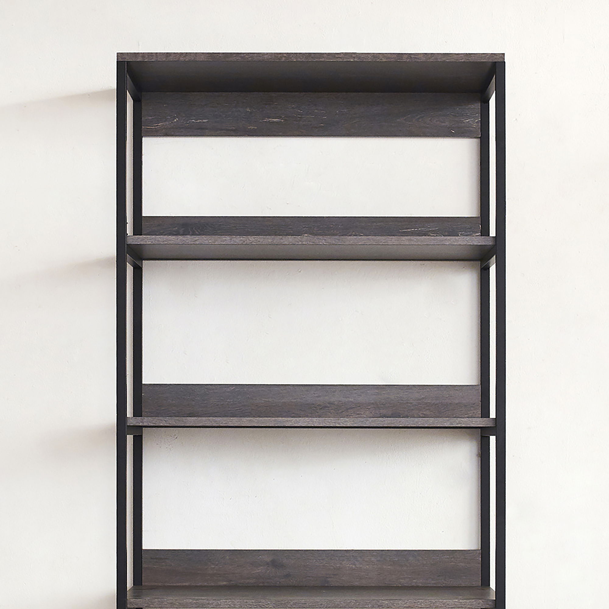 Monica - Wood And Metal Walk In Closet With 5 Shelves Construction - Gray